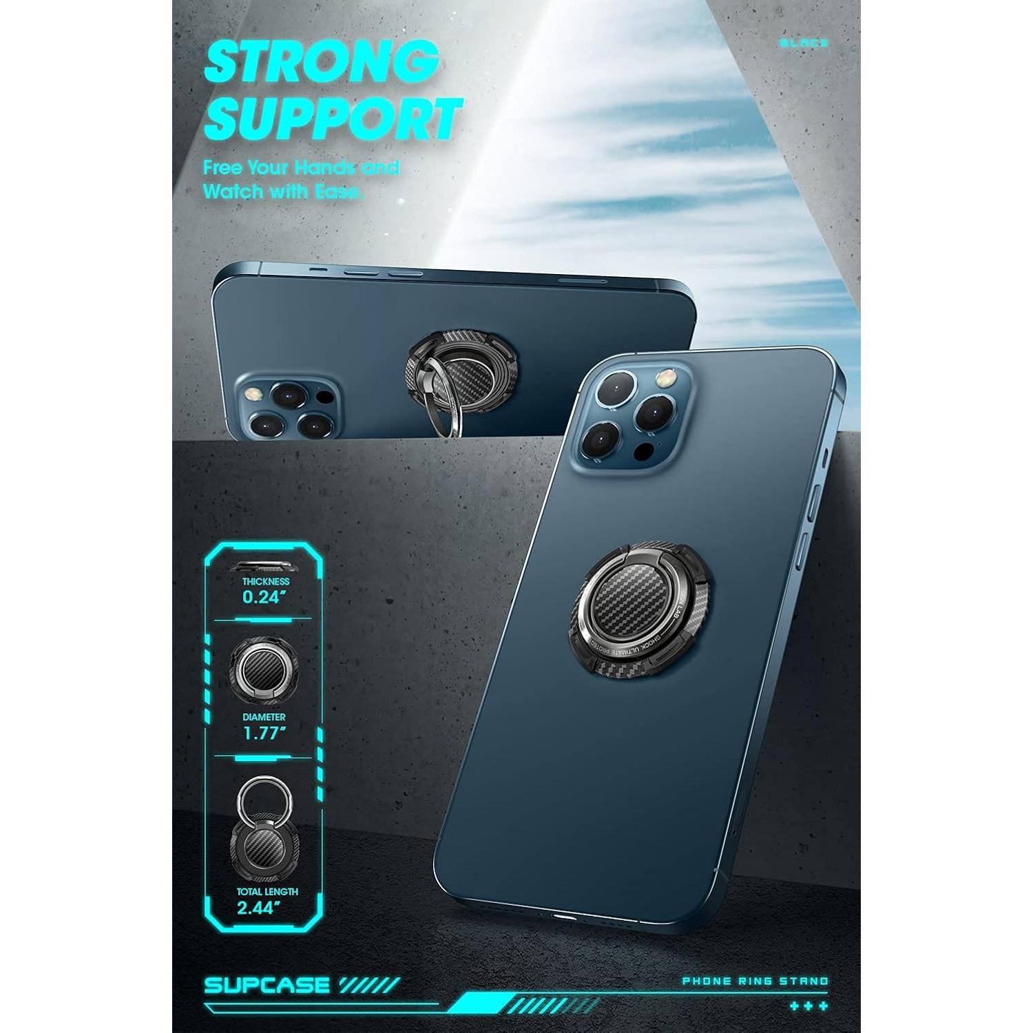 Soporte para Anillo de Teléfono SUPCASE Negro 360° Rotación