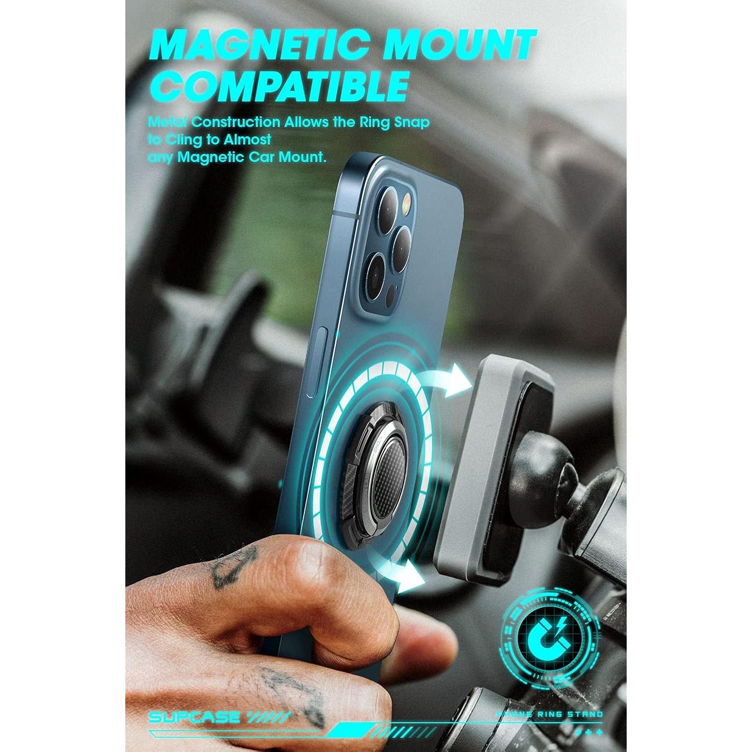 Soporte para Anillo de Teléfono SUPCASE Negro 360° Rotación