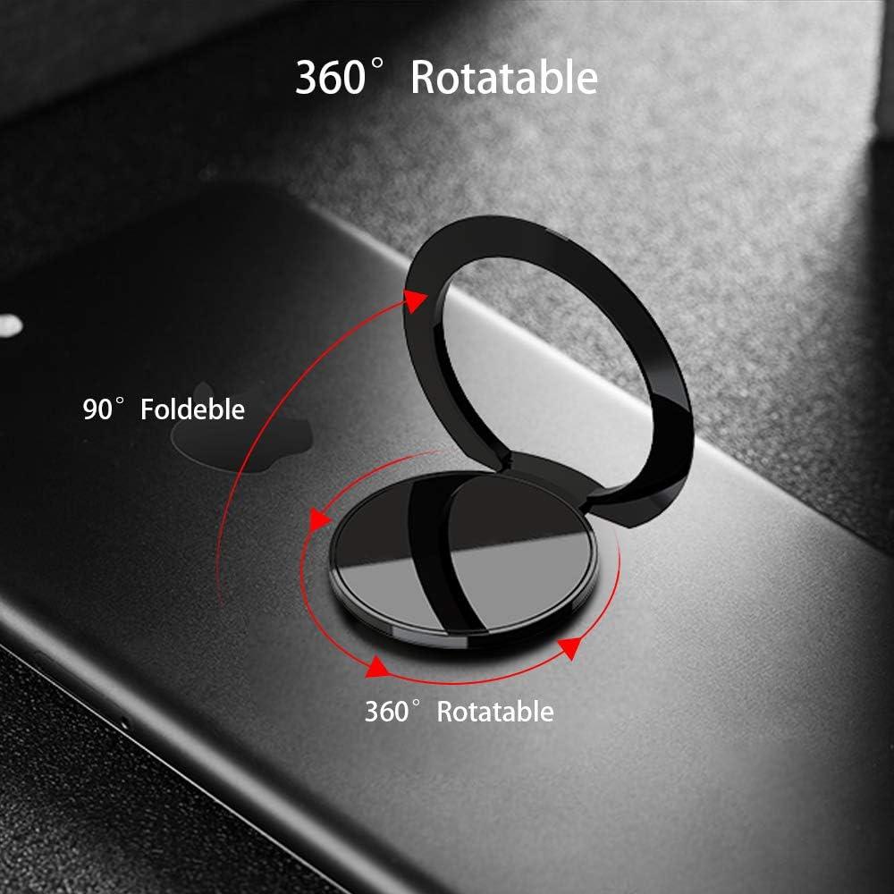 Soporte para anillo de teléfono Attom Tech negro ultra delgado