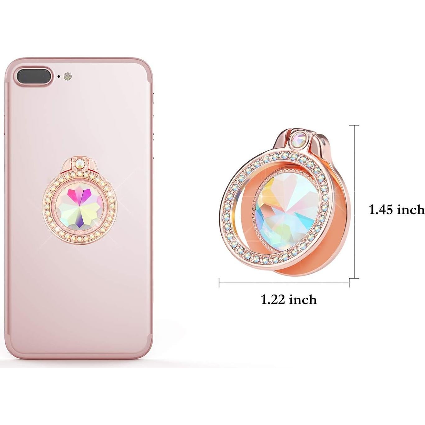 Soporte de Anillo Brillante Oro Rosa para Teléfono y Tableta