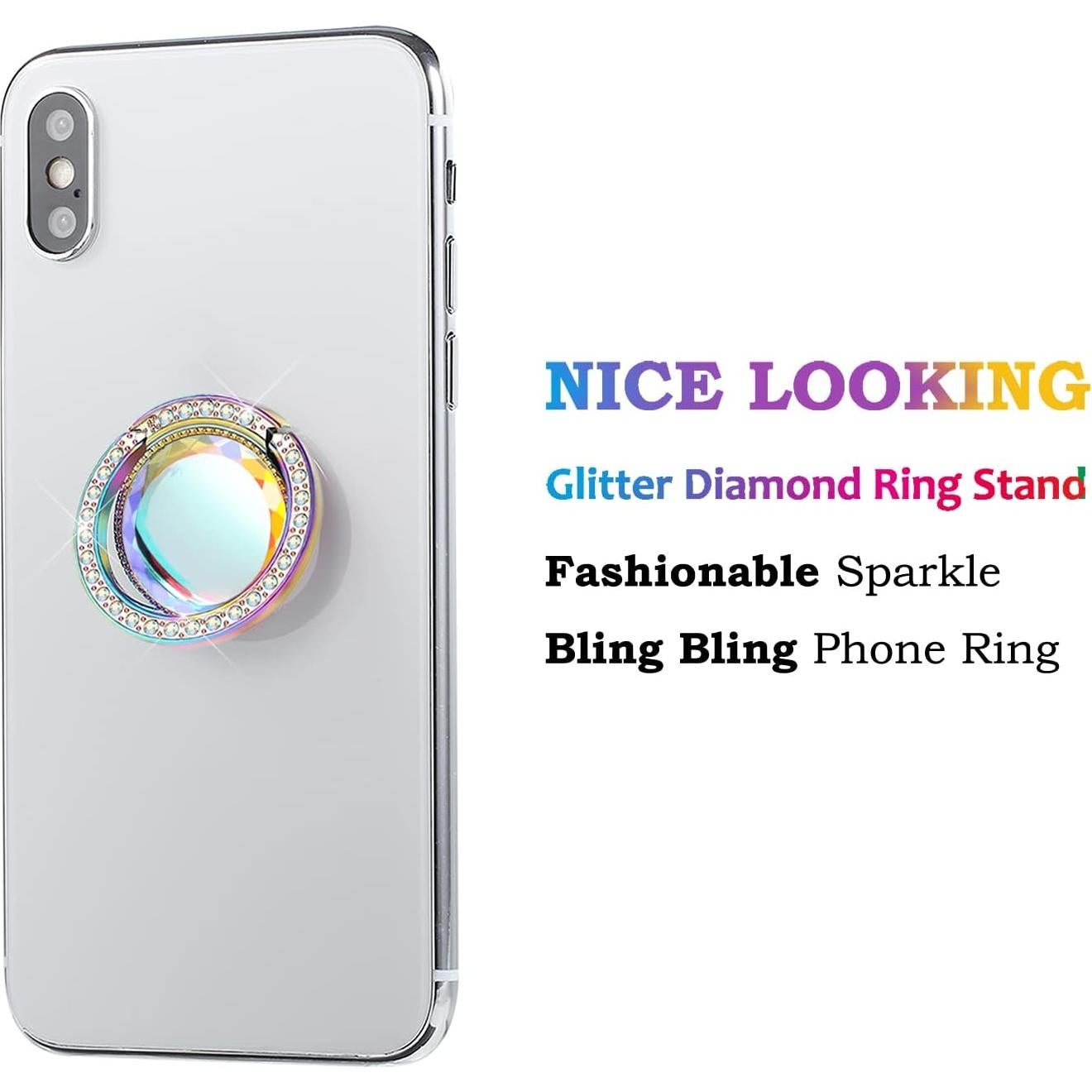 Soporte de Anillo Brillante Iridiscente para Teléfono Lenoup