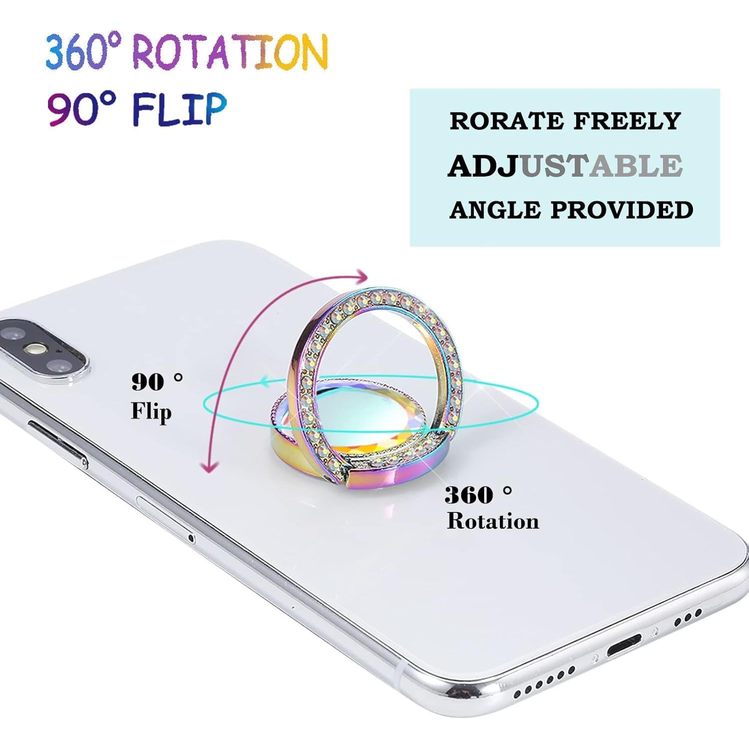 Soporte de Anillo Brillante Iridiscente para Teléfono Lenoup