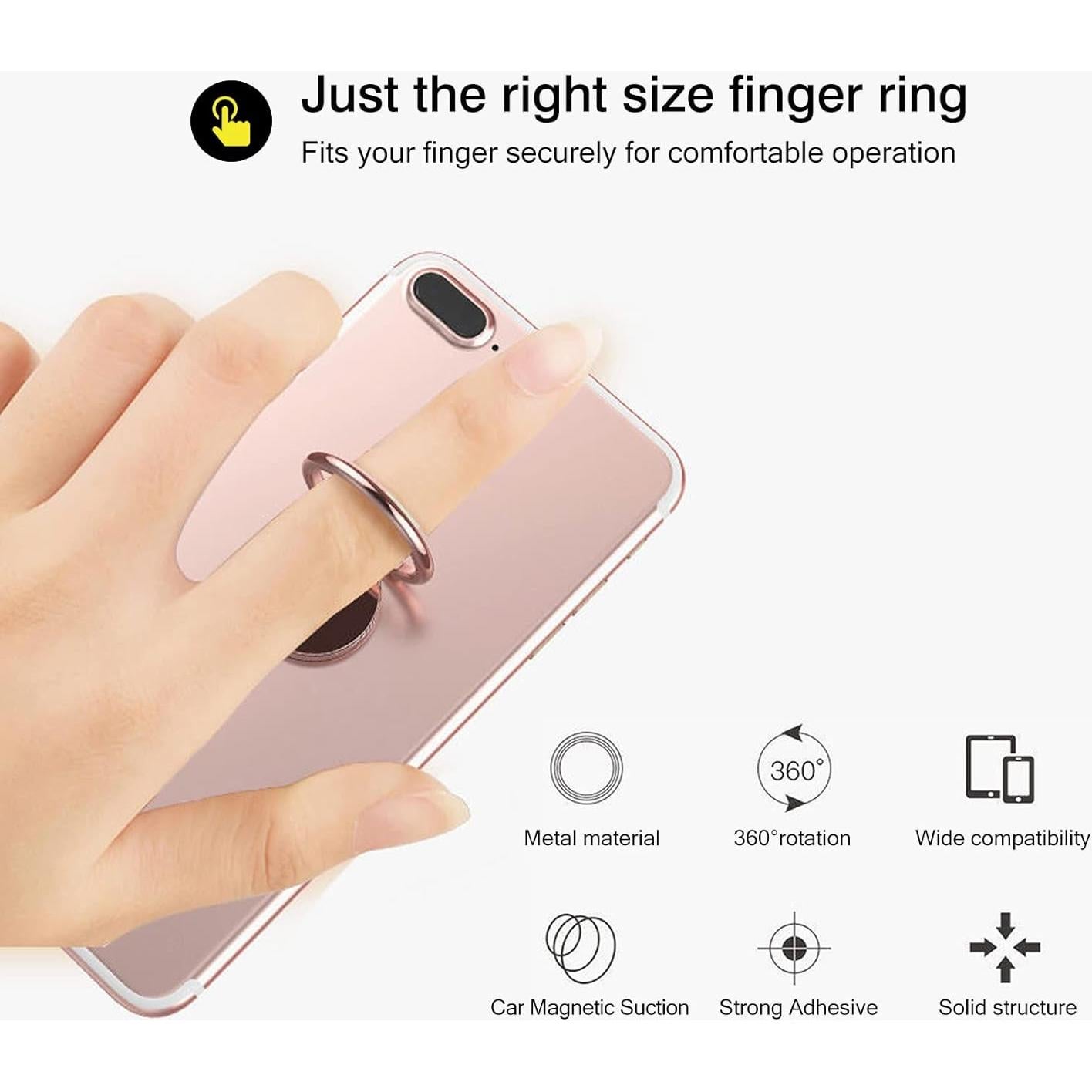 Soporte de Anillo para Teléfono Wansurs Oro 360° Ajustable