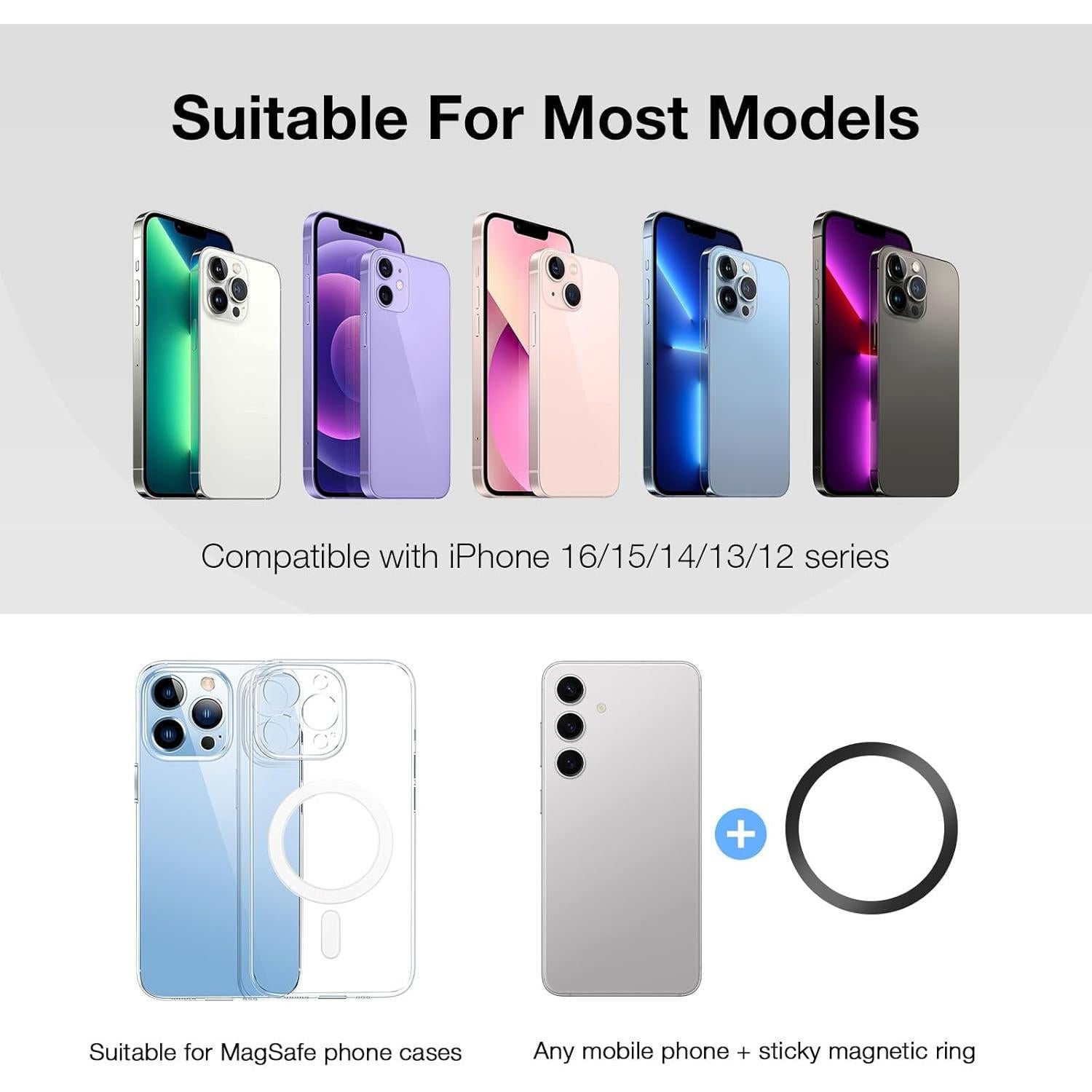 Agarradera Magnética de Silicona Yovimak para iPhone 16/15/14/13/12