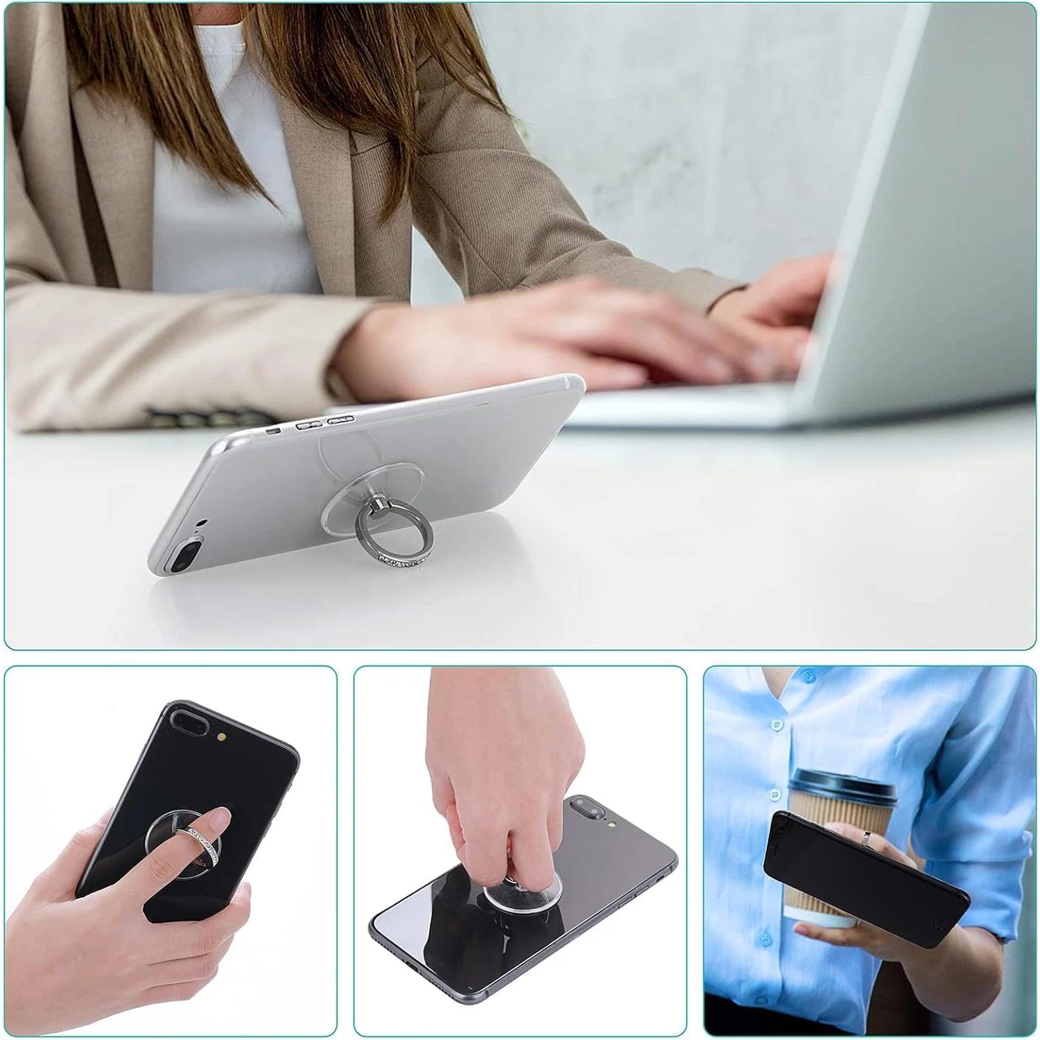 Soporte de Anillo para Teléfono Ralhaywi - 2 Piezas con Diamante