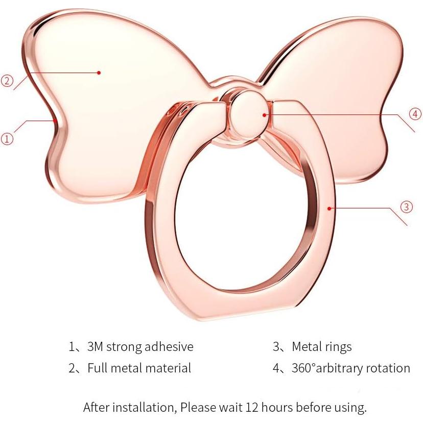 Soporte de Anillo PZOZ para Teléfono Móvil Metalizado 360° Oro Rosa