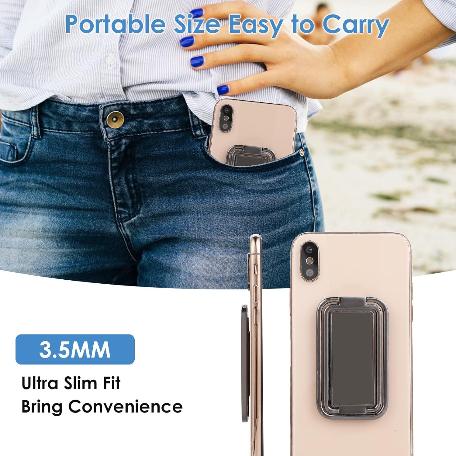 Soporte para teléfono Cobee, anillo ajustable 360° negro