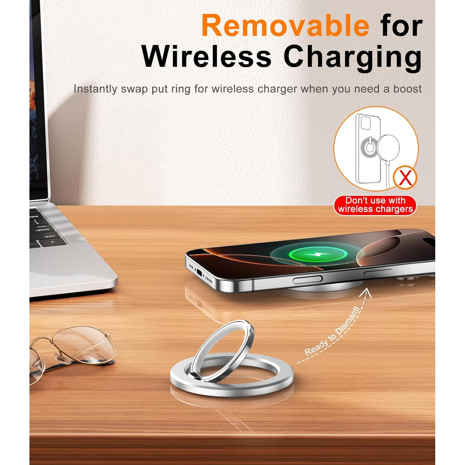 Soporte Magnético para Teléfono Temdan MagSafe Plata