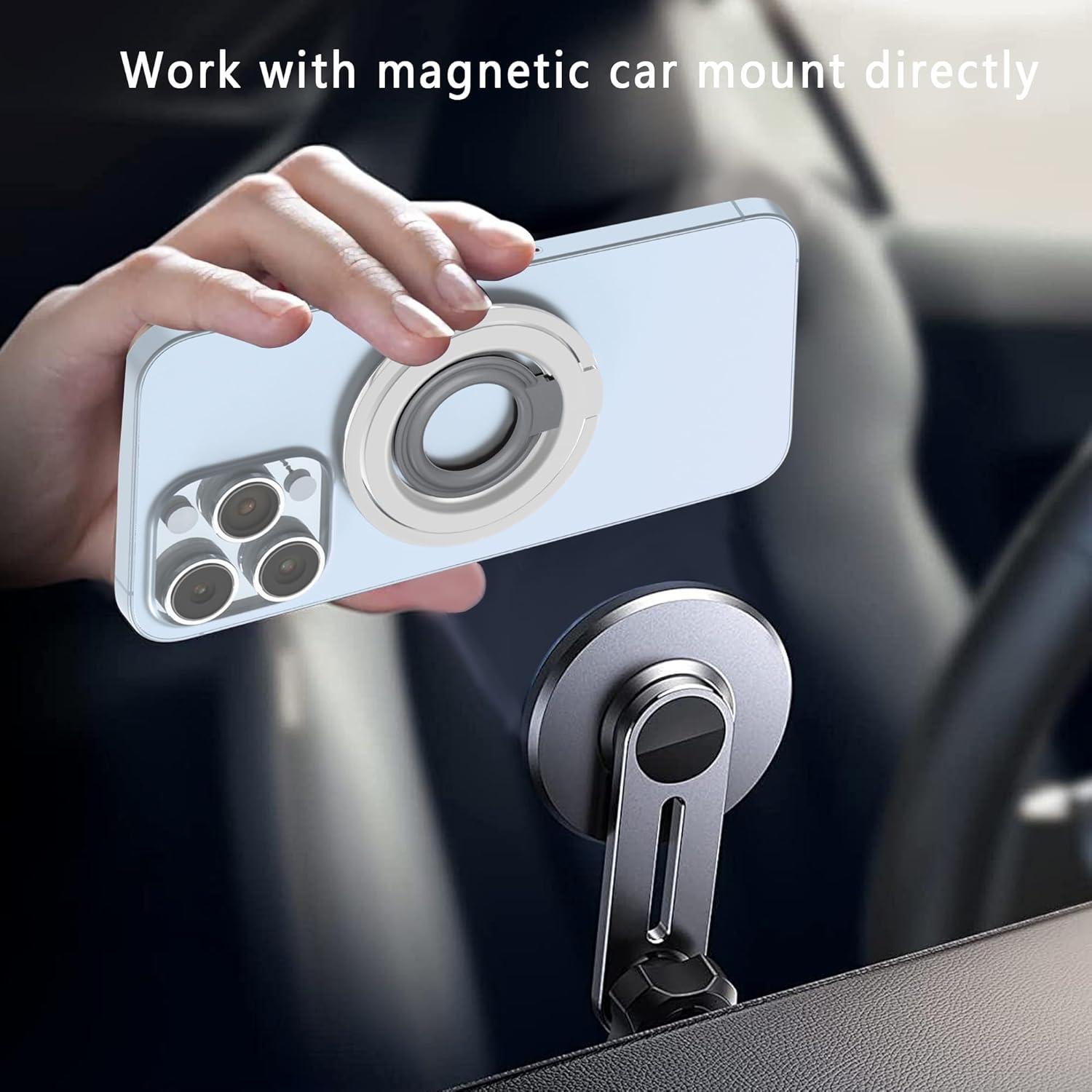 Anillo Magnético para Teléfono MagSafe EDRF Plata 360° Ajustable