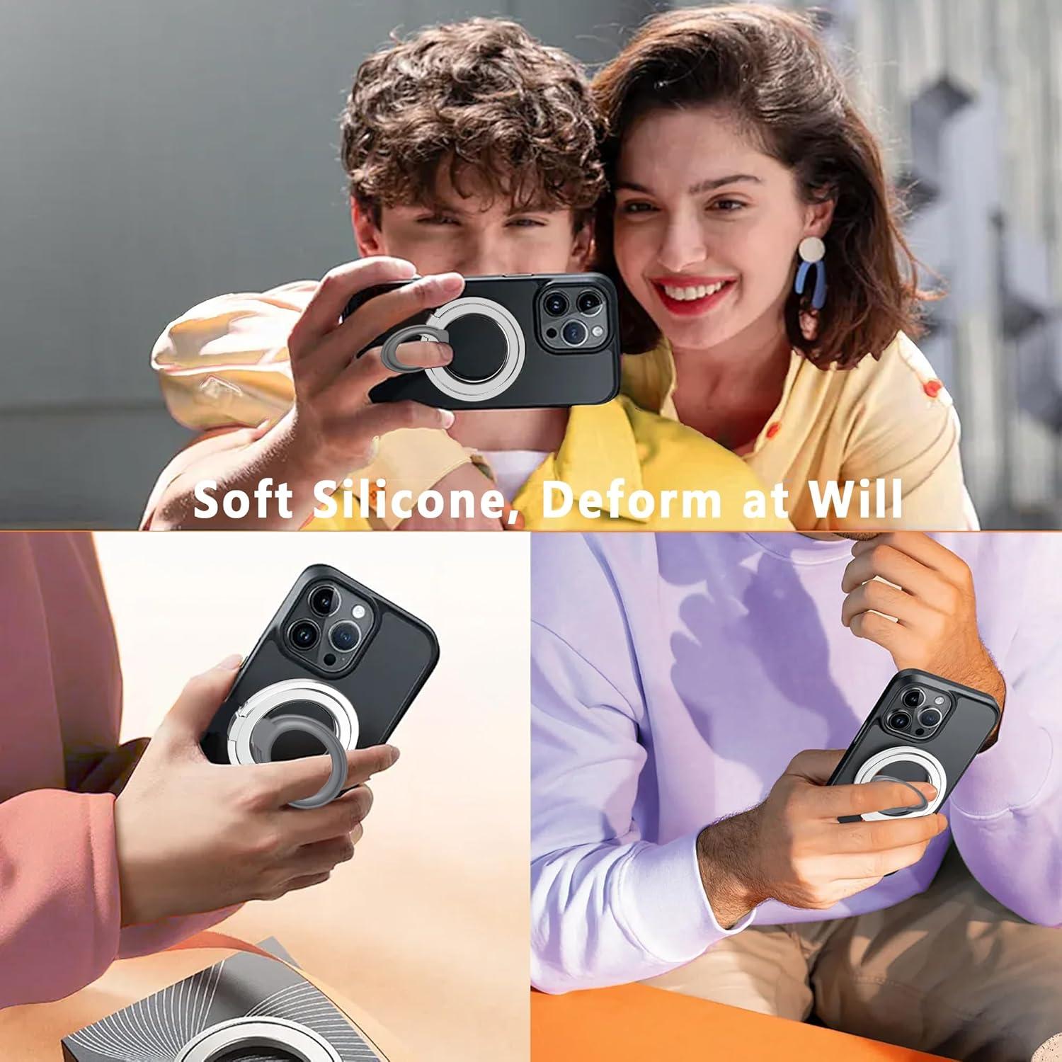 Anillo Magnético para Teléfono MagSafe EDRF Plata 360° Ajustable