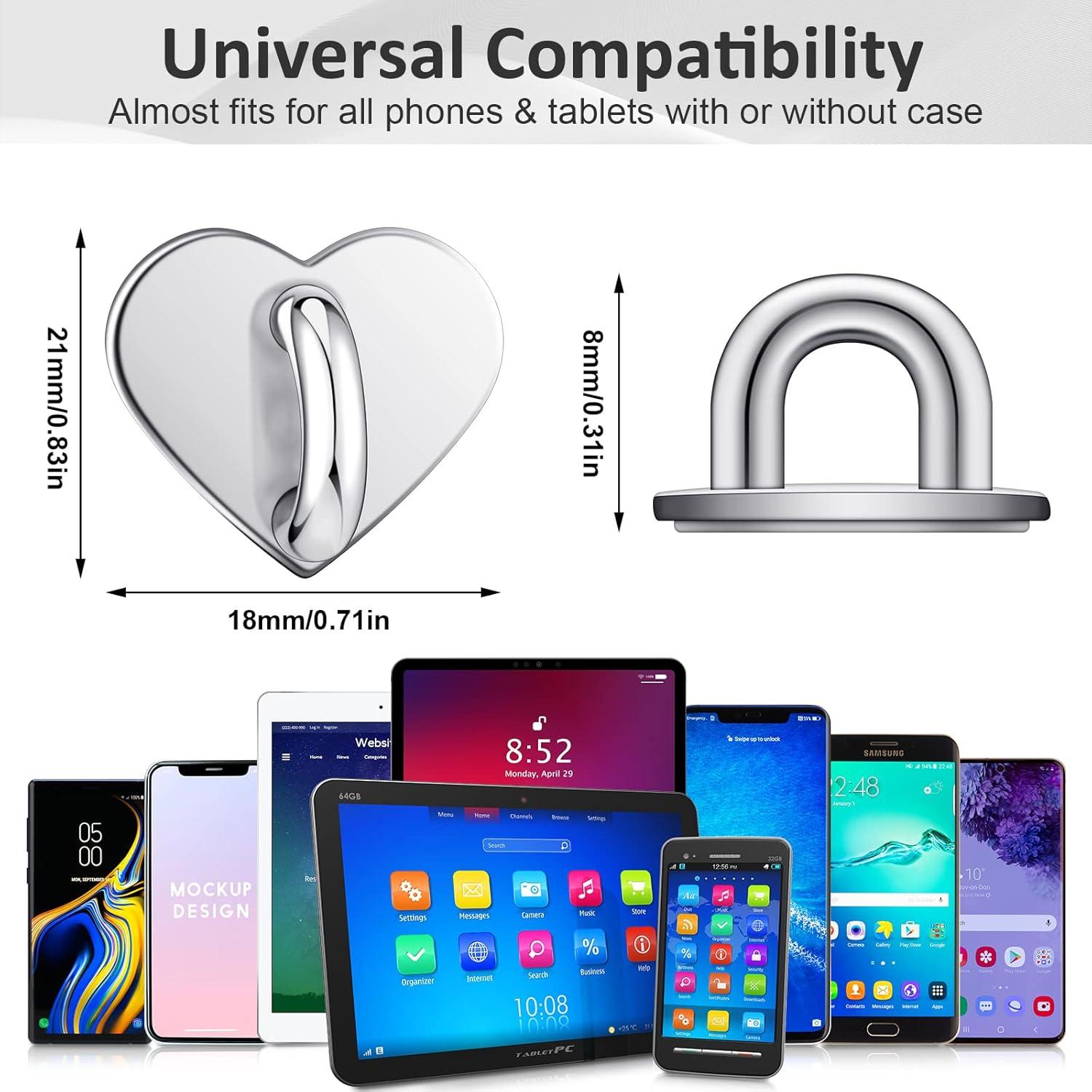 Anillo Adhesivo para Teléfono Moxweyeni - 8 Pcs Corazón