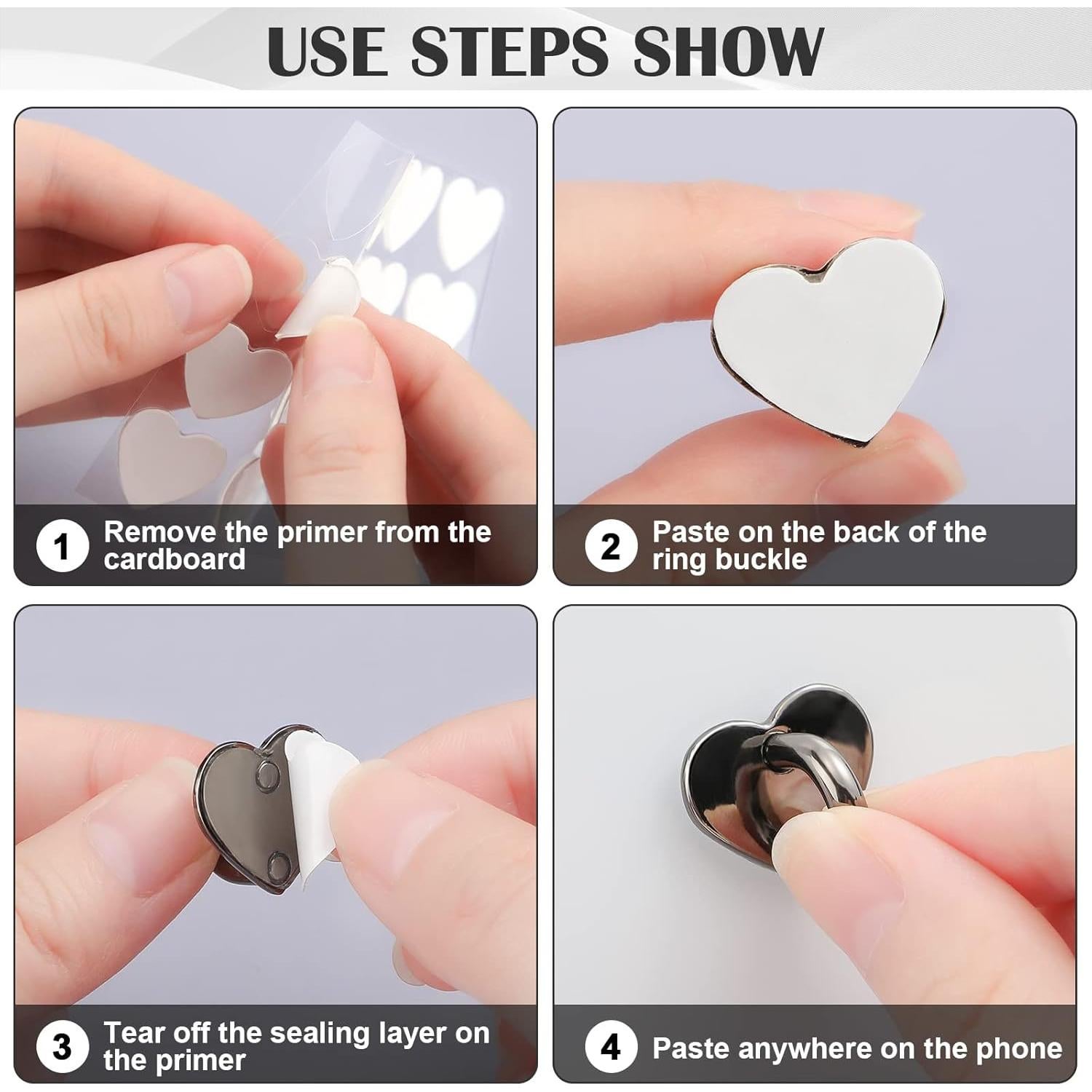 Anillo Adhesivo para Teléfono Moxweyeni - 8 Pcs Corazón