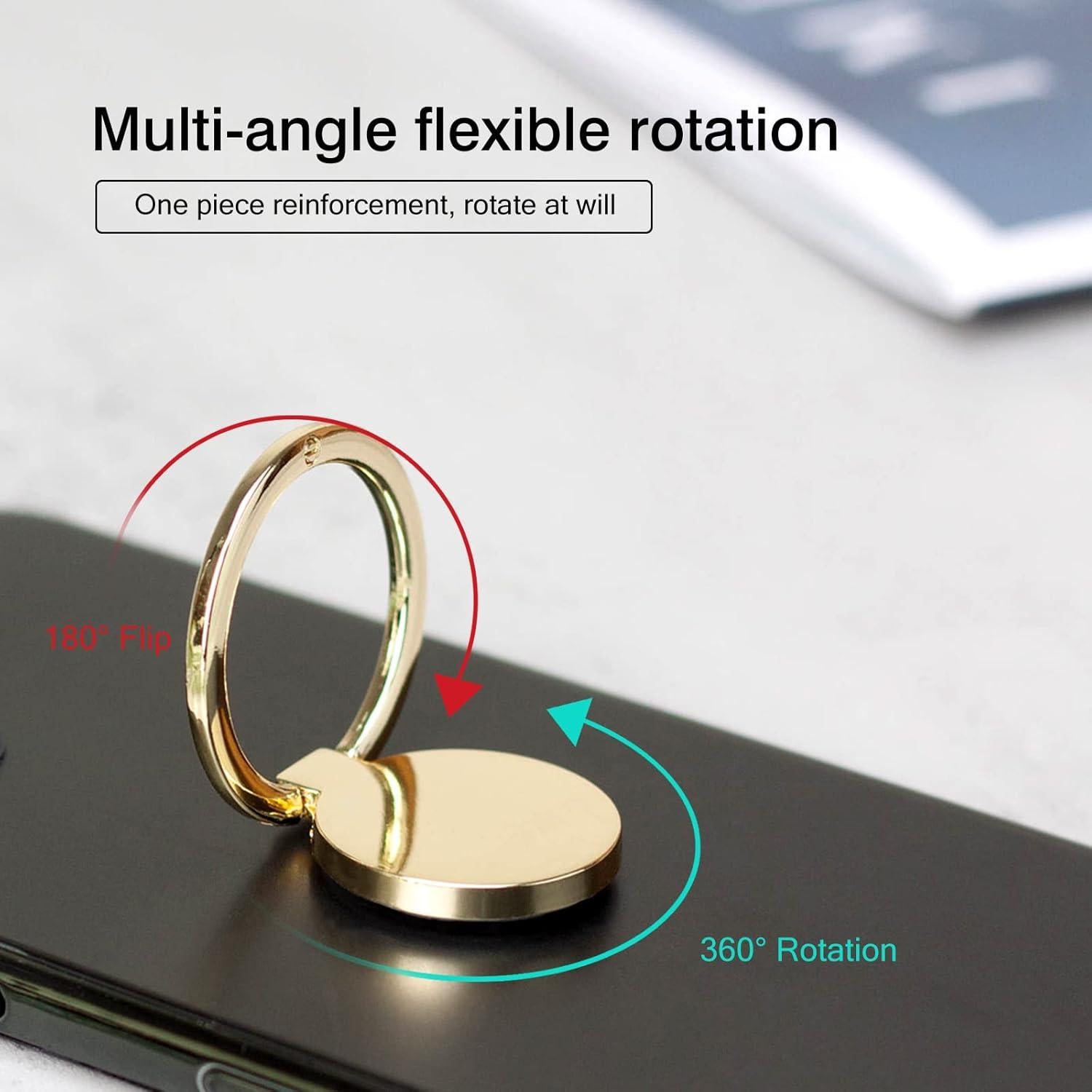 Soporte de Anillo para Teléfono Wansurs Dorado 360° Ajustable