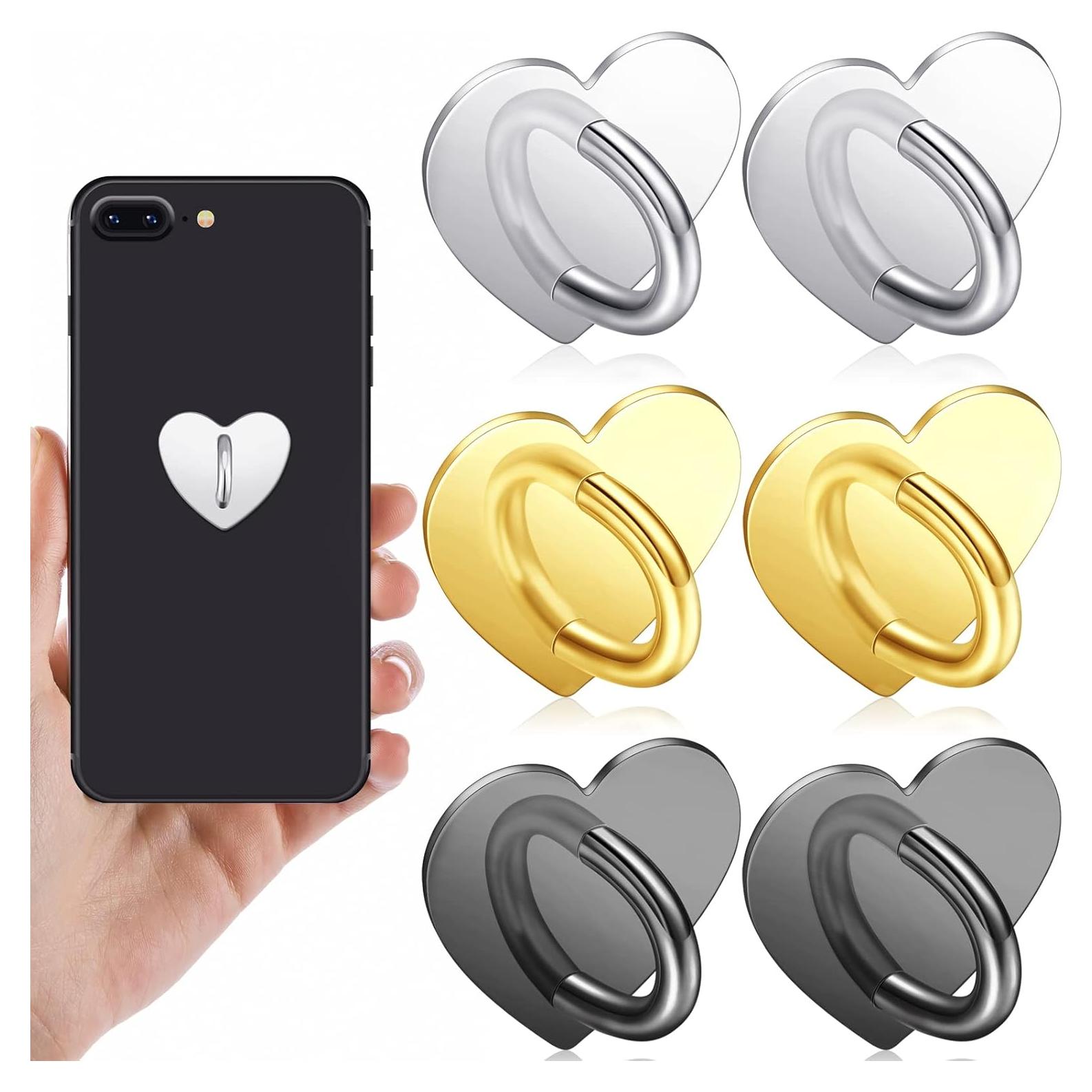Soporte para Anillo de Teléfono Moxweyeni Corazón 6 Pcs
