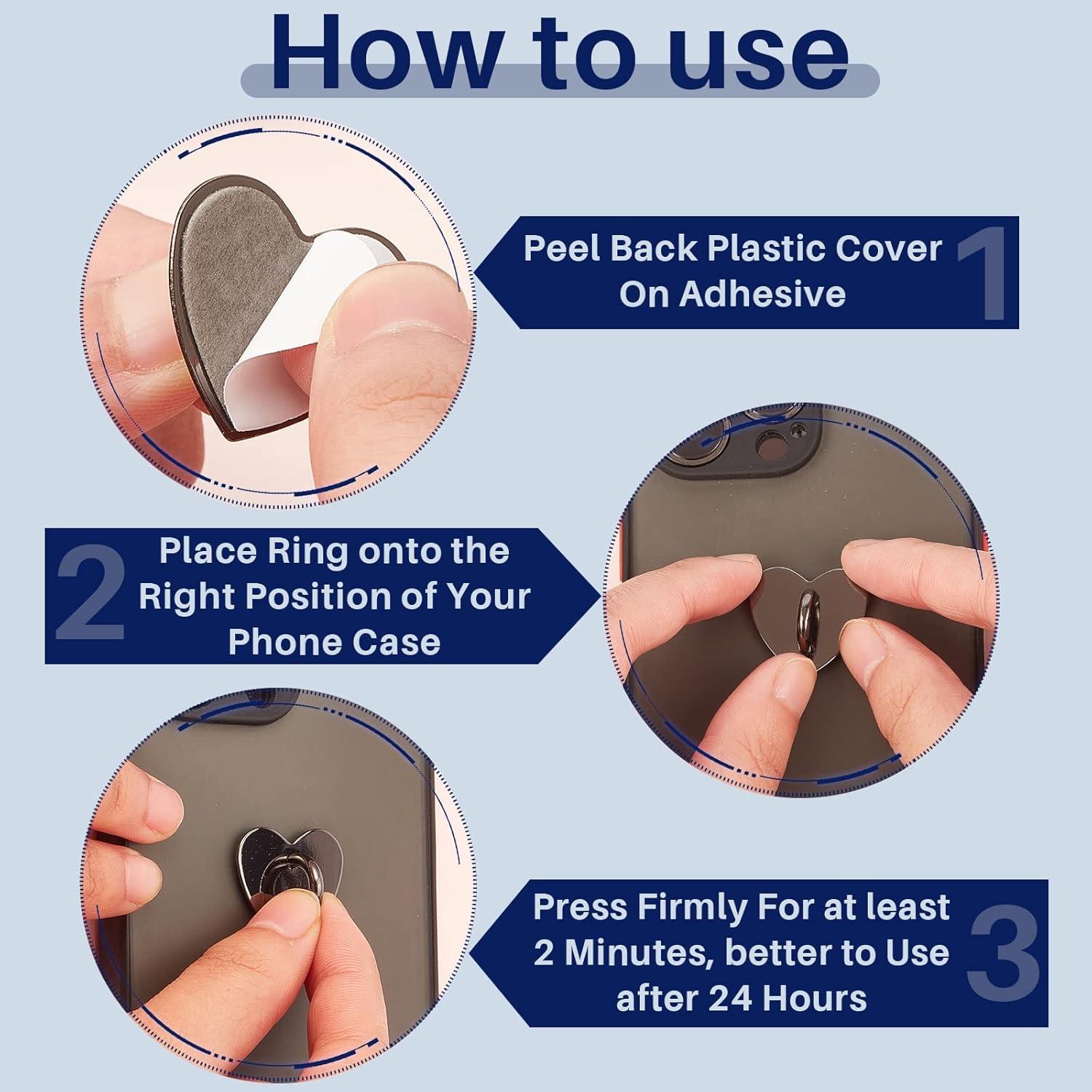 Soporte para Anillo de Teléfono Moxweyeni Corazón 6 Pcs