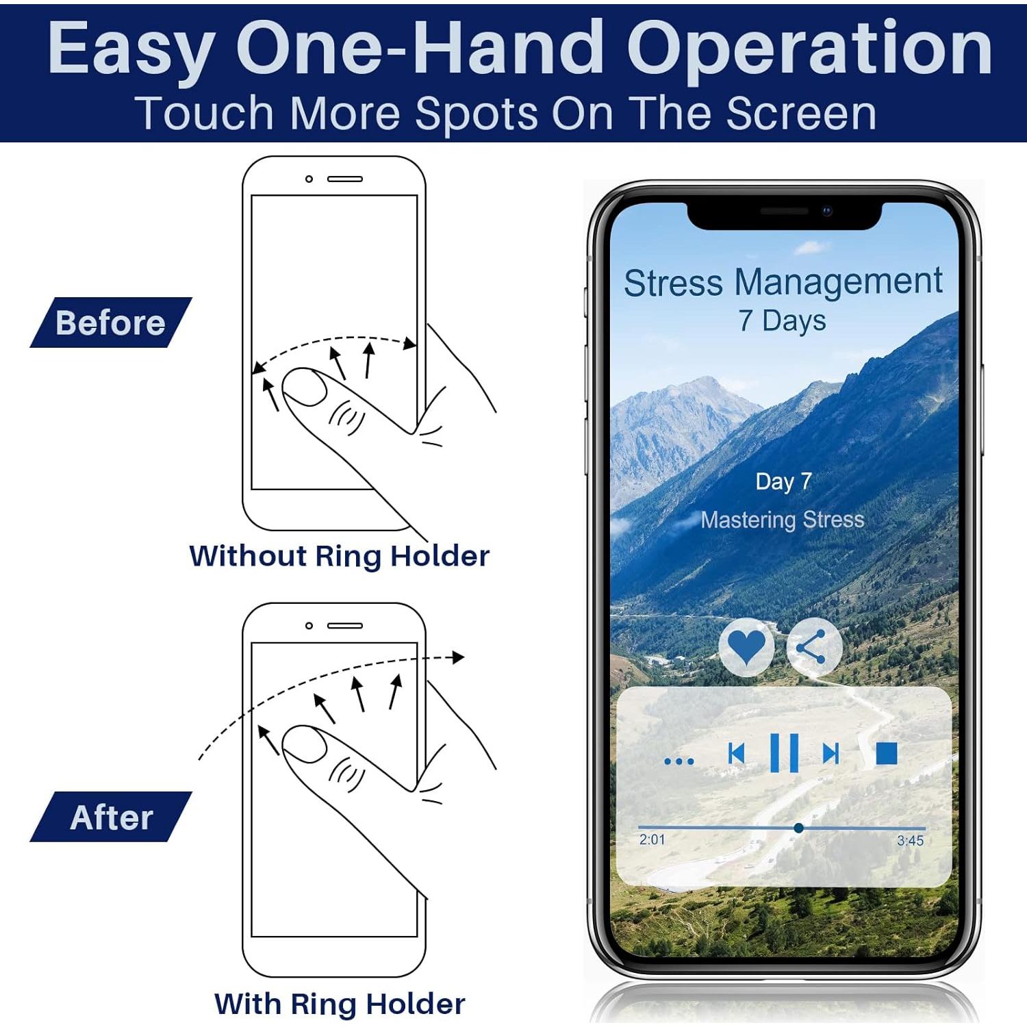 Soporte para Anillo de Teléfono Moxweyeni Corazón 6 Pcs
