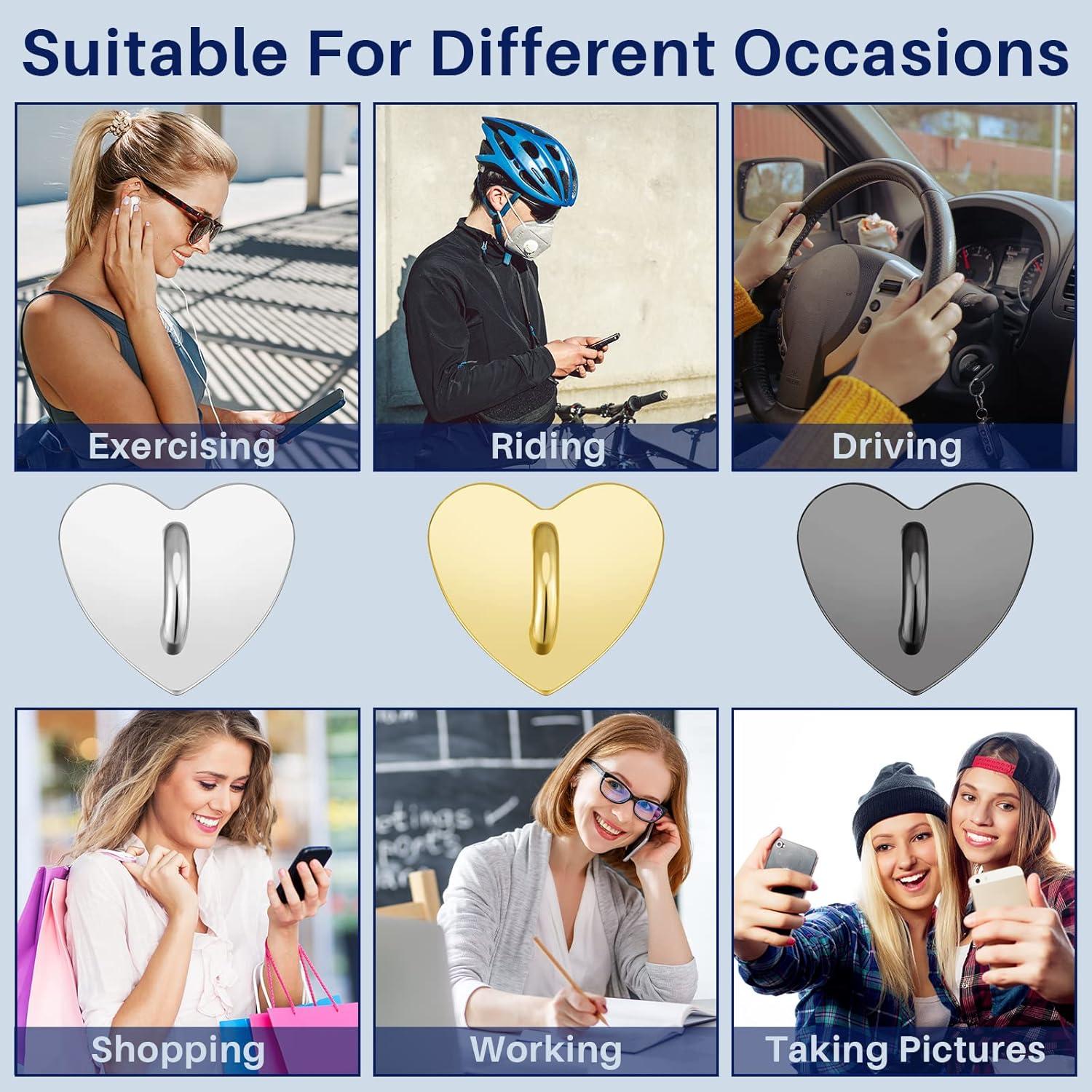 Soporte para Anillo de Teléfono Moxweyeni Corazón 6 Pcs