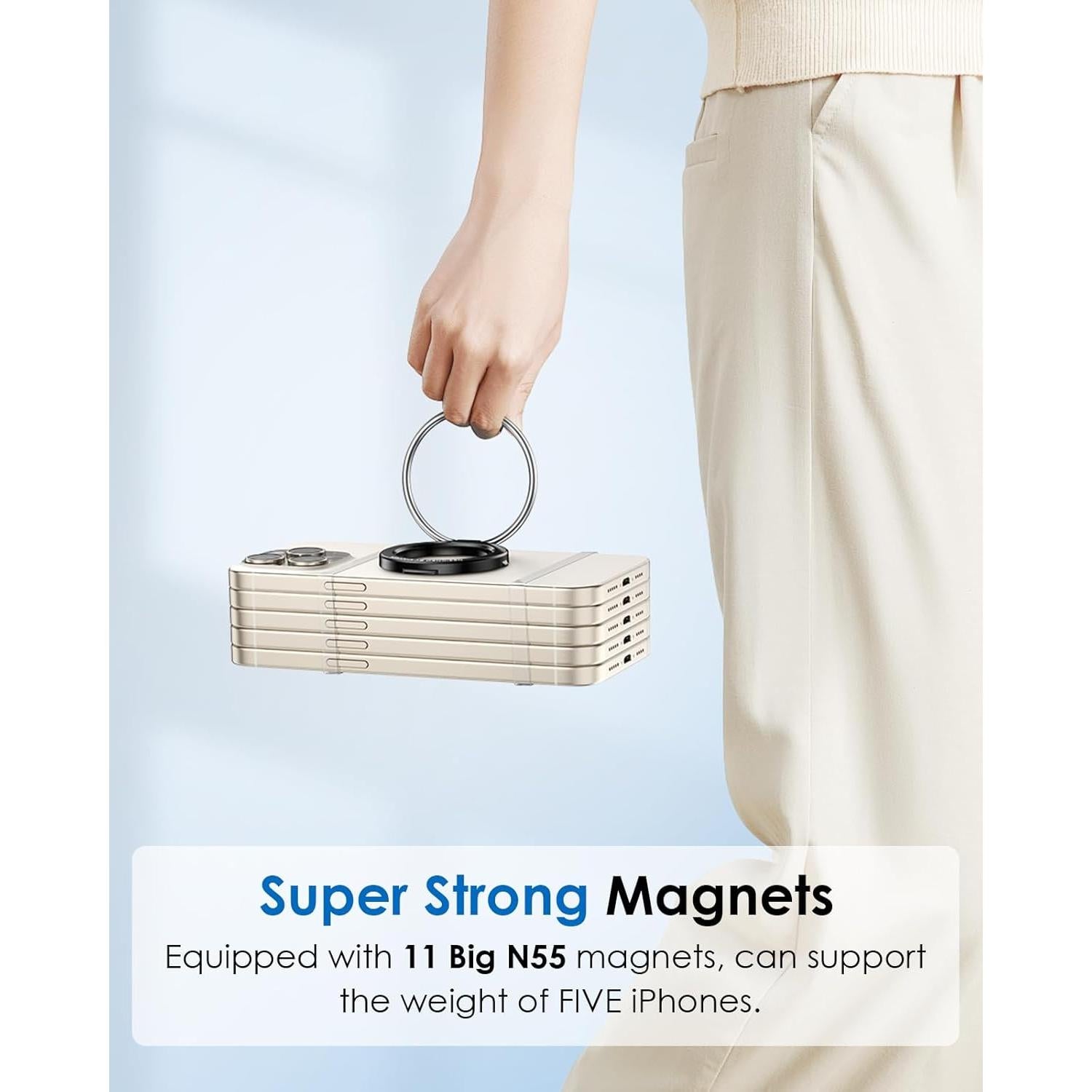 Soporte Anillo Magnético Puretor para Teléfono - Negro