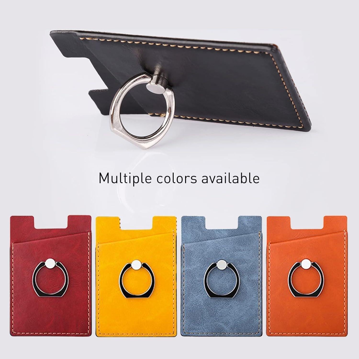 Soporte de Tarjeta de Teléfono Wansurs - Cuero Negro Universal