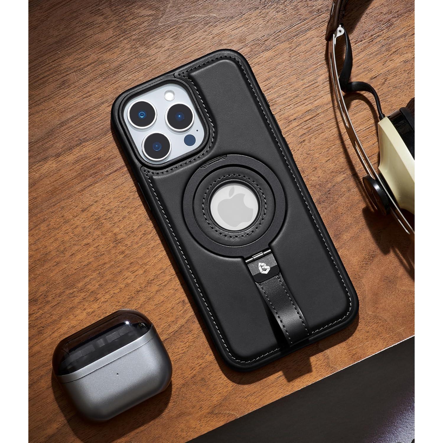 Funda de Cuero con Soporte Magnético para iPhone 16 Pro - BUTAIGA