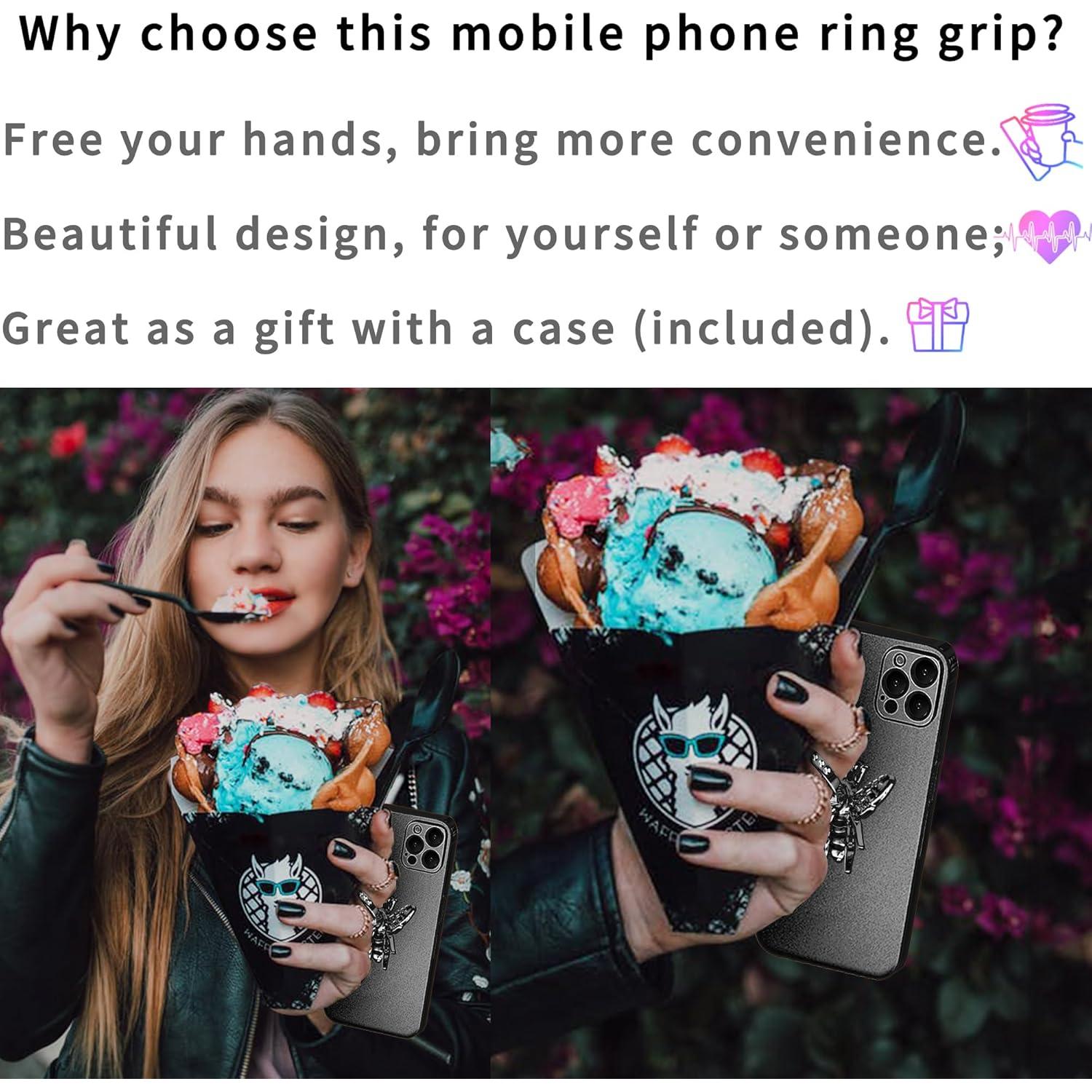 Soporte de Anillo para Teléfono Bee TACOMEGE Negro 18g