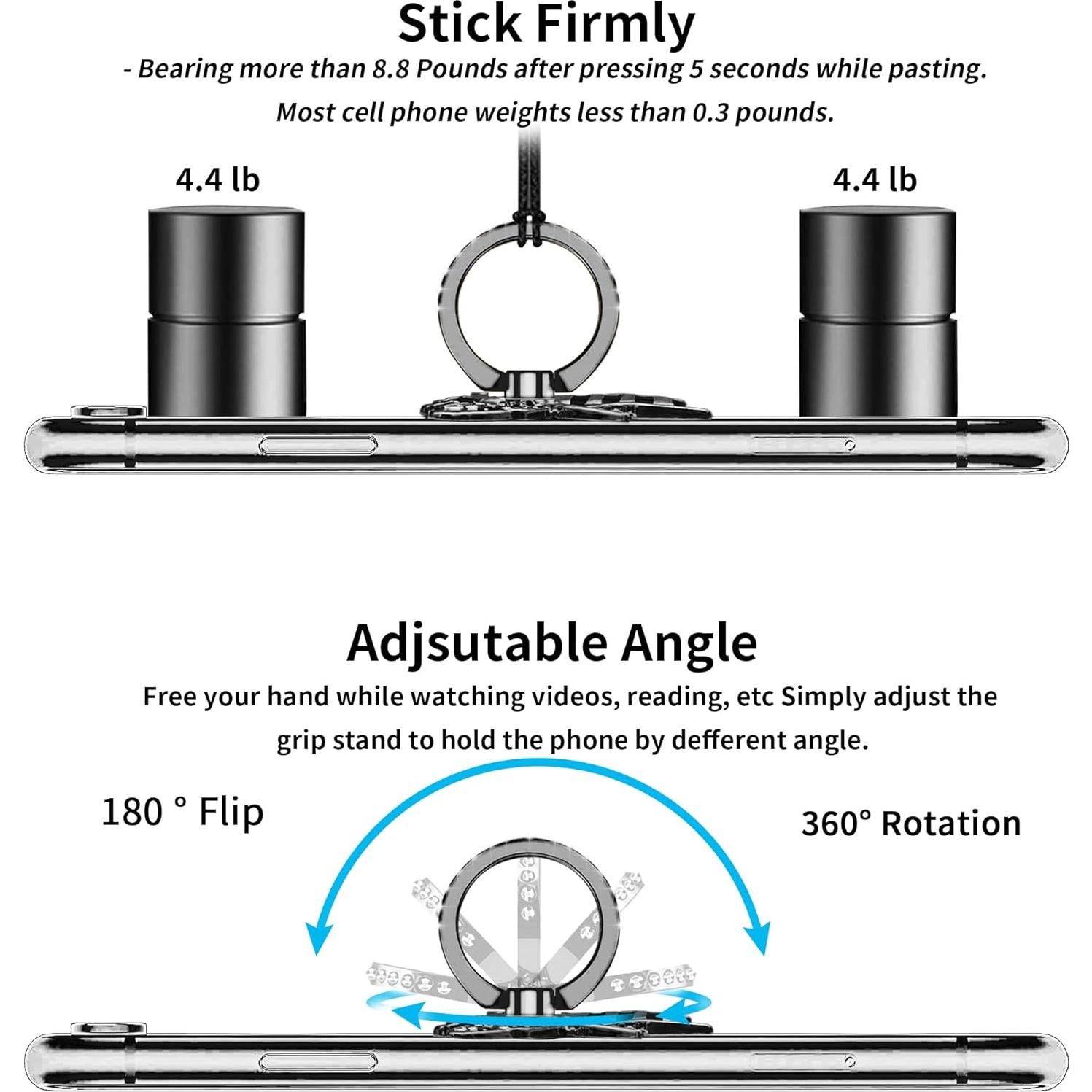Soporte de Anillo para Teléfono Bee TACOMEGE Negro 18g