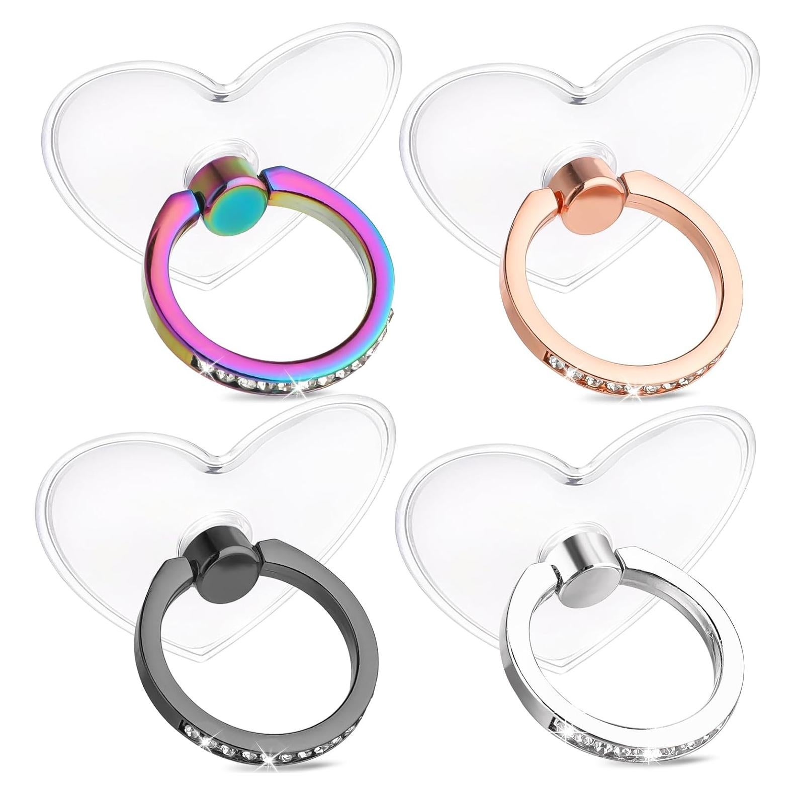 Soporte de Anillo para Teléfono Ymapinc Corazón con Rhinestones