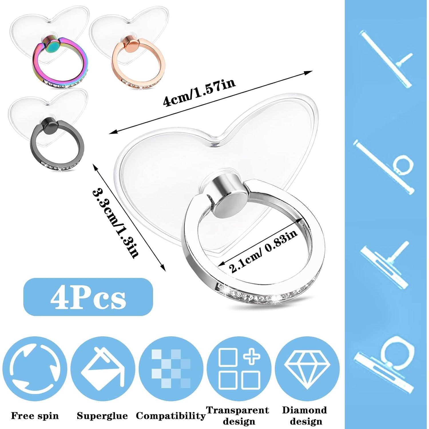 Soporte de Anillo para Teléfono Ymapinc Corazón con Rhinestones