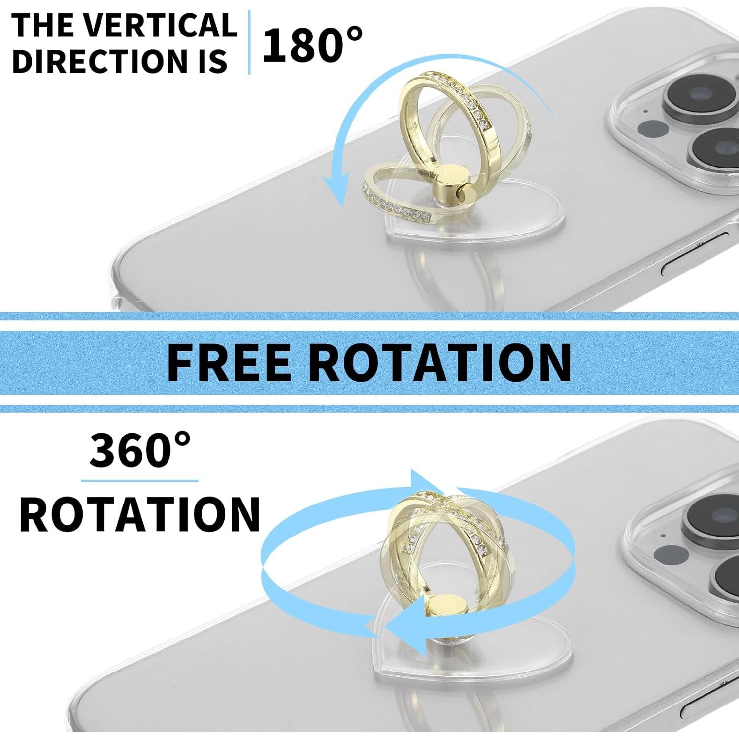 Soporte de Anillo para Teléfono Ymapinc Corazón con Rhinestones