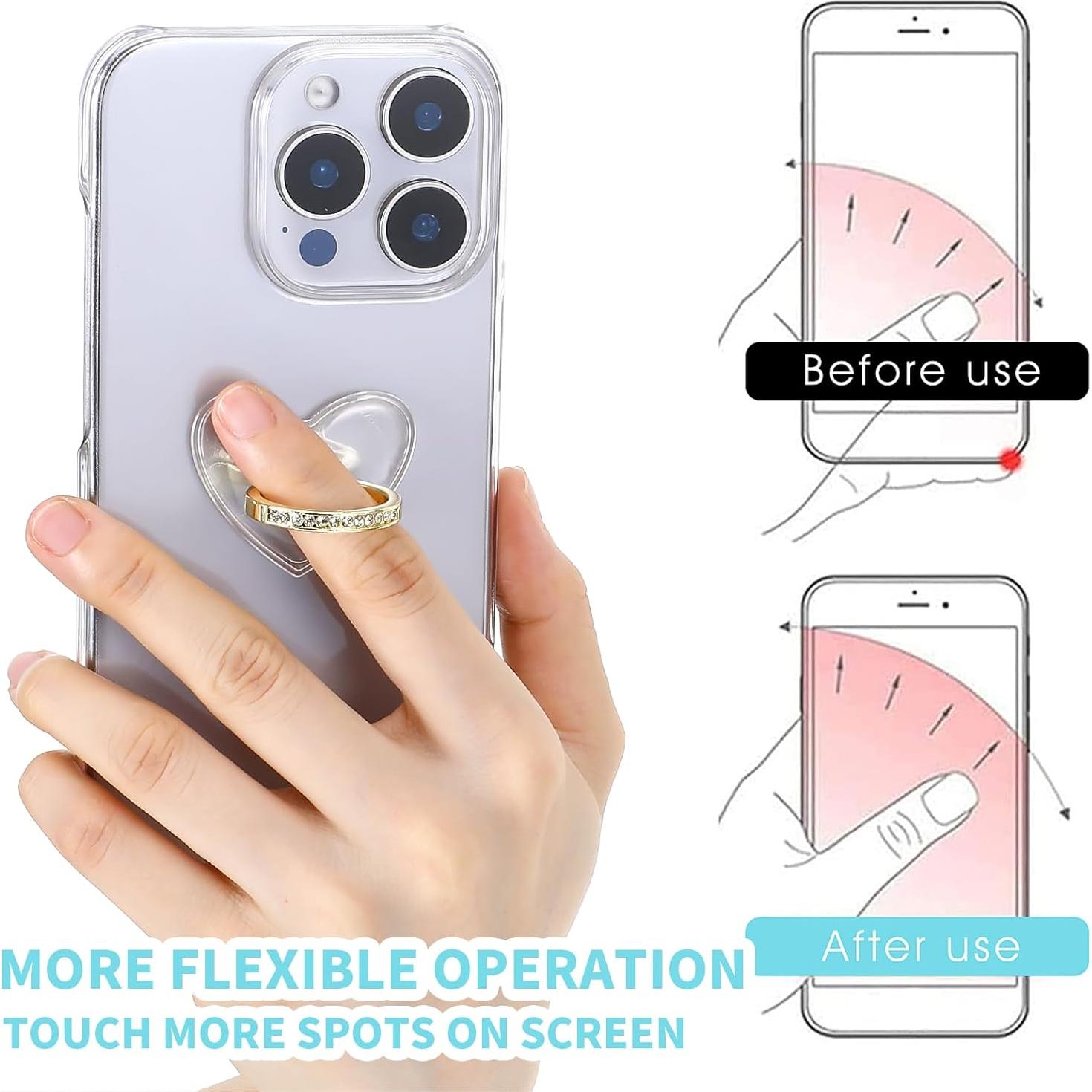 Soporte de Anillo para Teléfono Ymapinc Corazón con Rhinestones