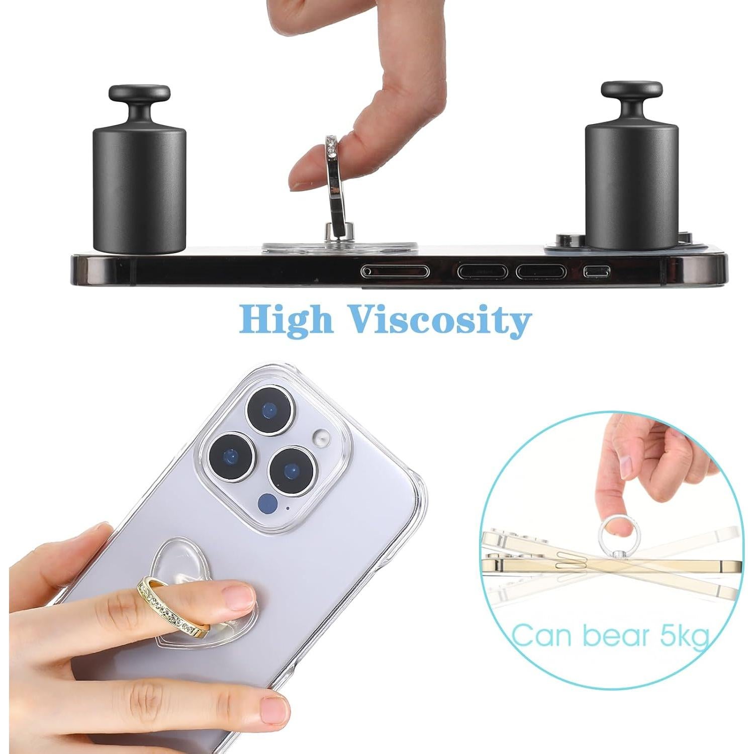 Soporte de Anillo para Teléfono Ymapinc Corazón con Rhinestones