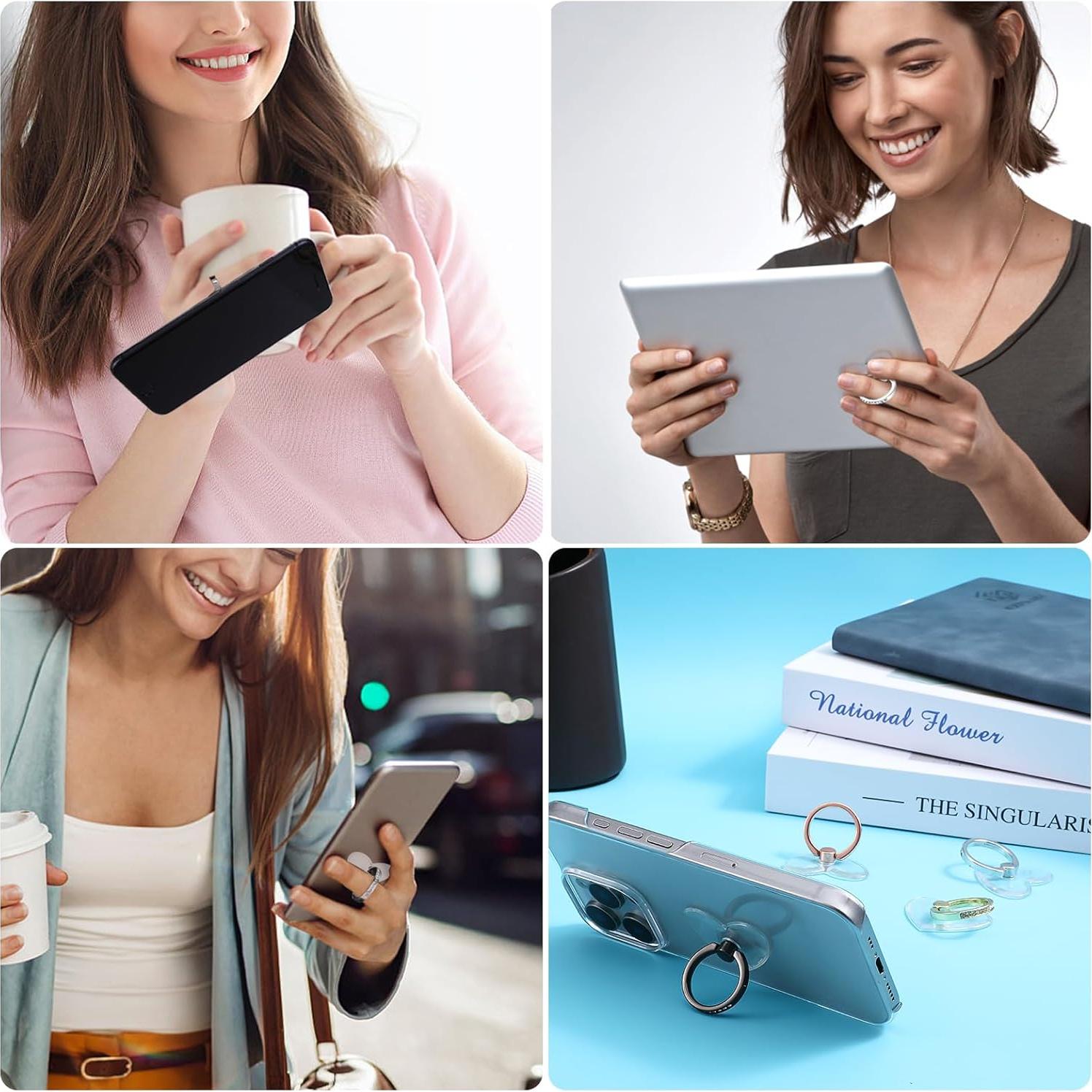 Soporte de Anillo para Teléfono Ymapinc Corazón con Rhinestones