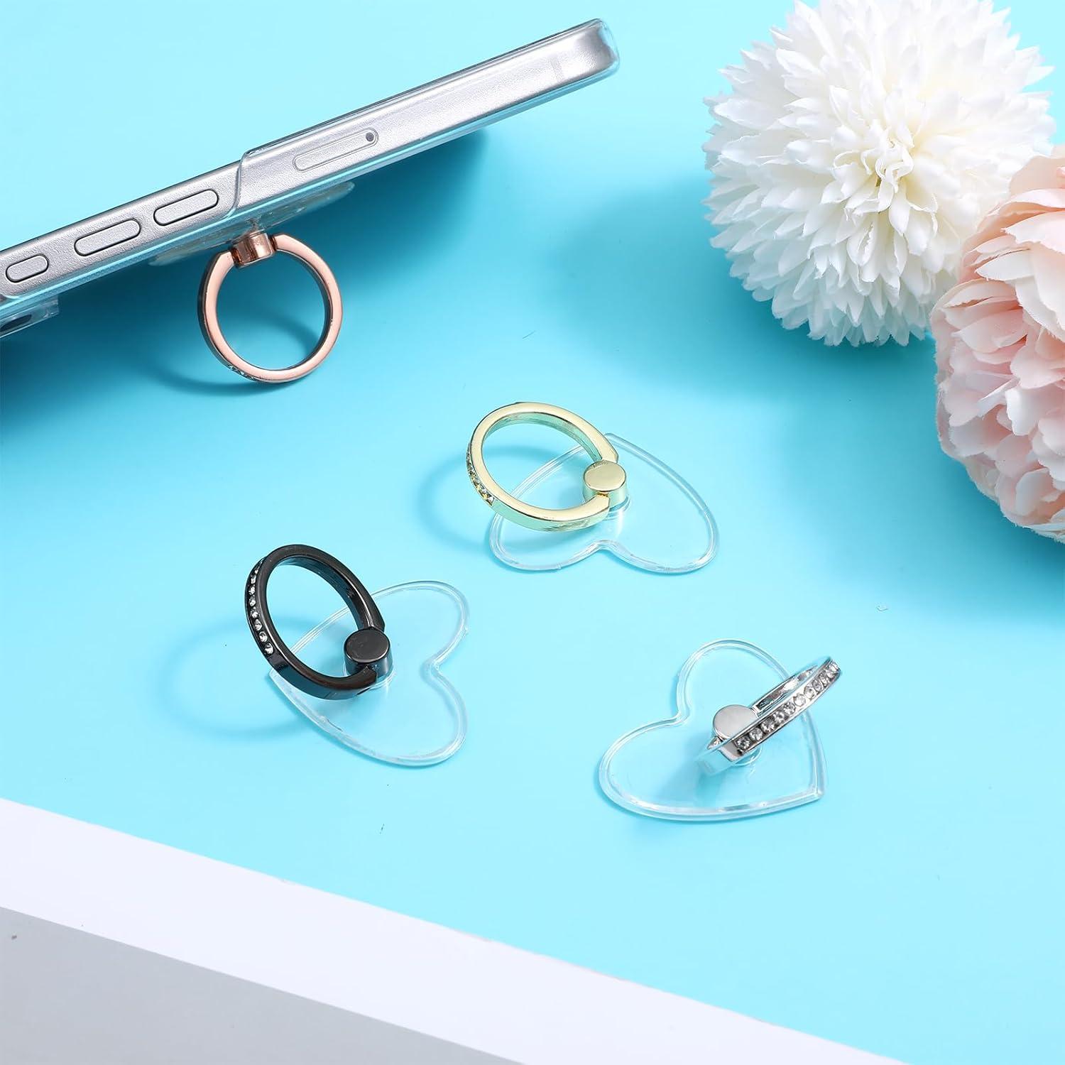 Soporte de Anillo para Teléfono Ymapinc Corazón con Rhinestones