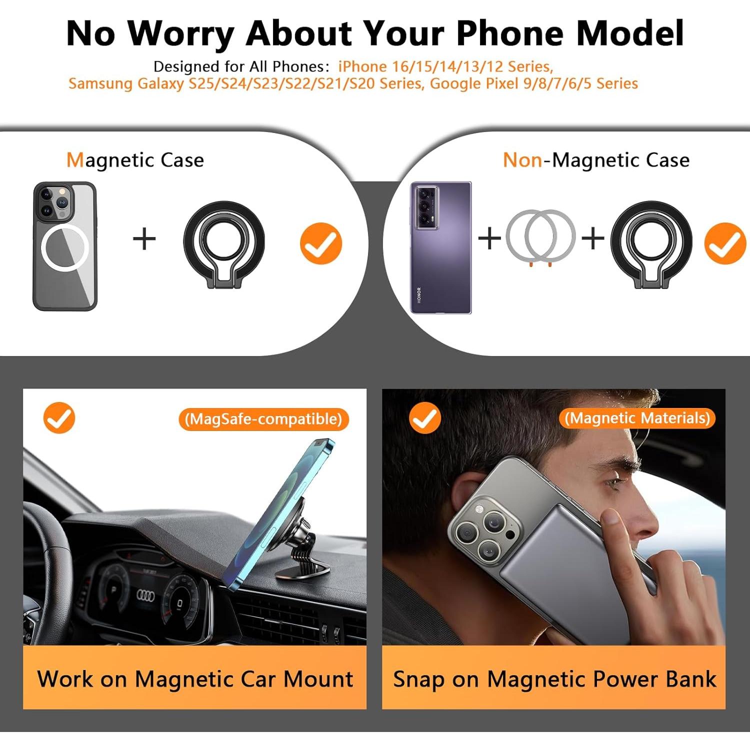 Soporte Magnético para Teléfono Sidpro con Anillo Ajustable