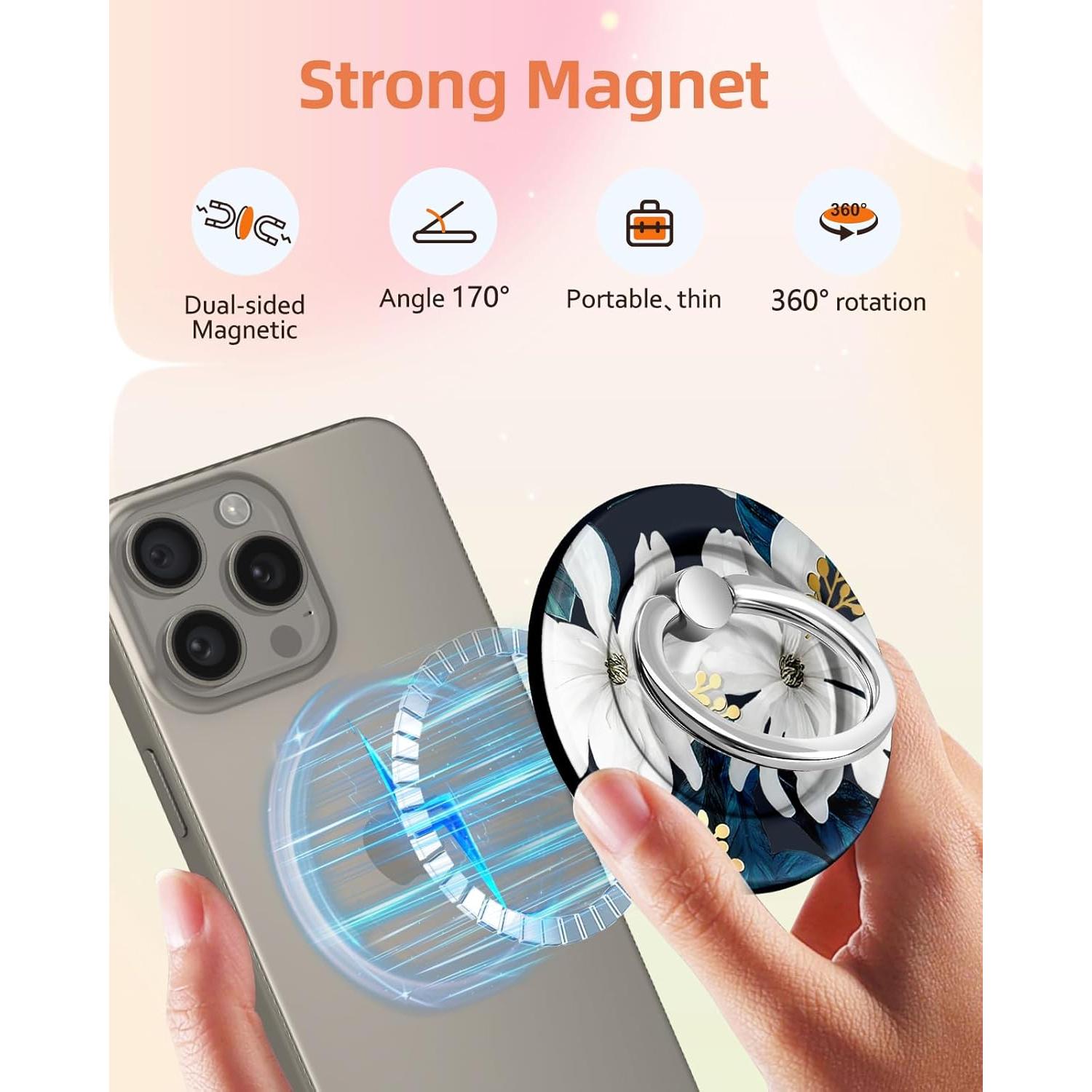 Soporte Magnético para Teléfono Lotadilo Flor Blanca MagSafe