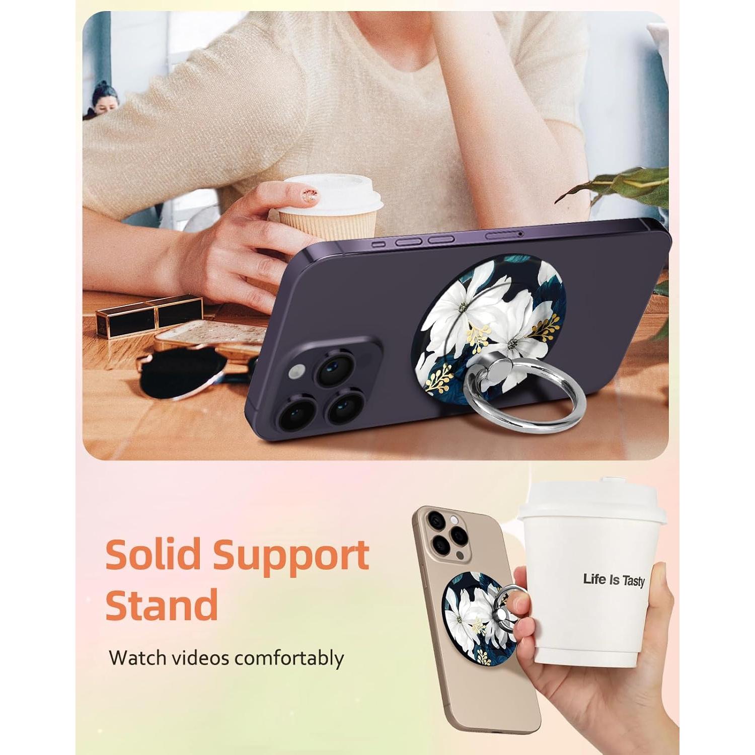 Soporte Magnético para Teléfono Lotadilo Flor Blanca MagSafe