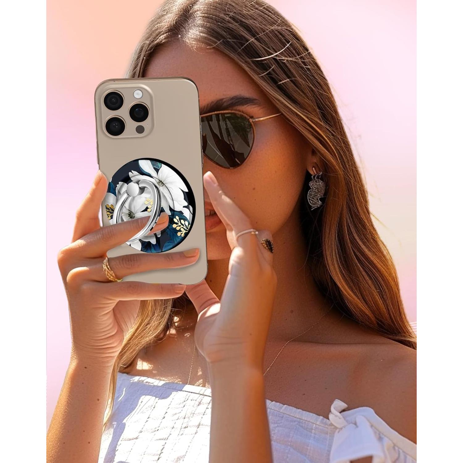 Soporte Magnético para Teléfono Lotadilo Flor Blanca MagSafe