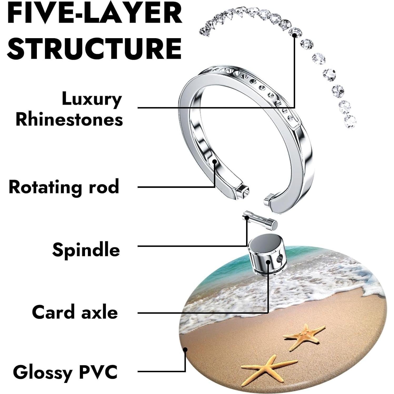 Paquete de 3 Soportes de Anillo NCHomesy Estrella de Mar