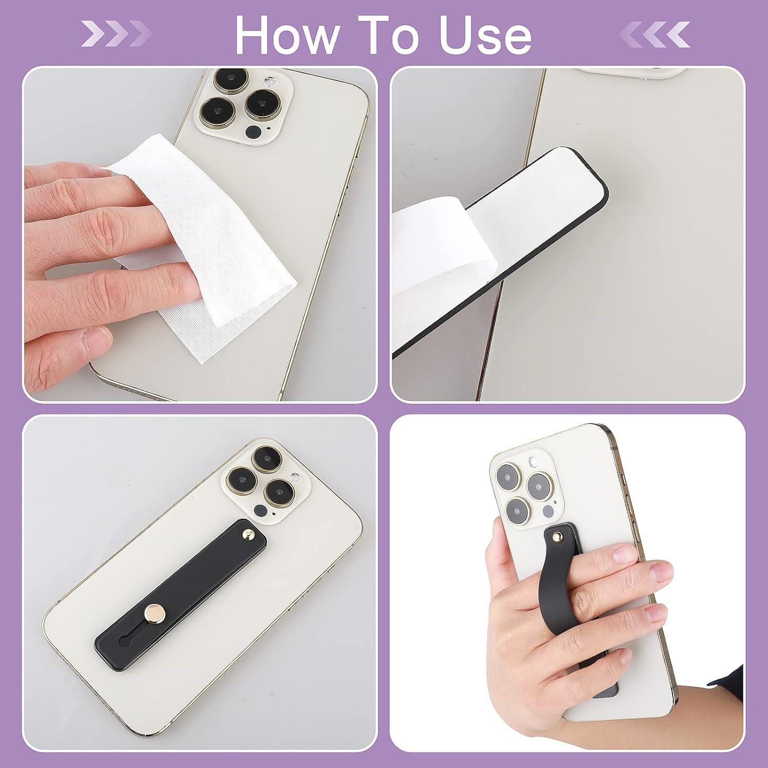 Soporte de Dedo para Teléfono WLLHYF - 2 Piezas Silicona Negra