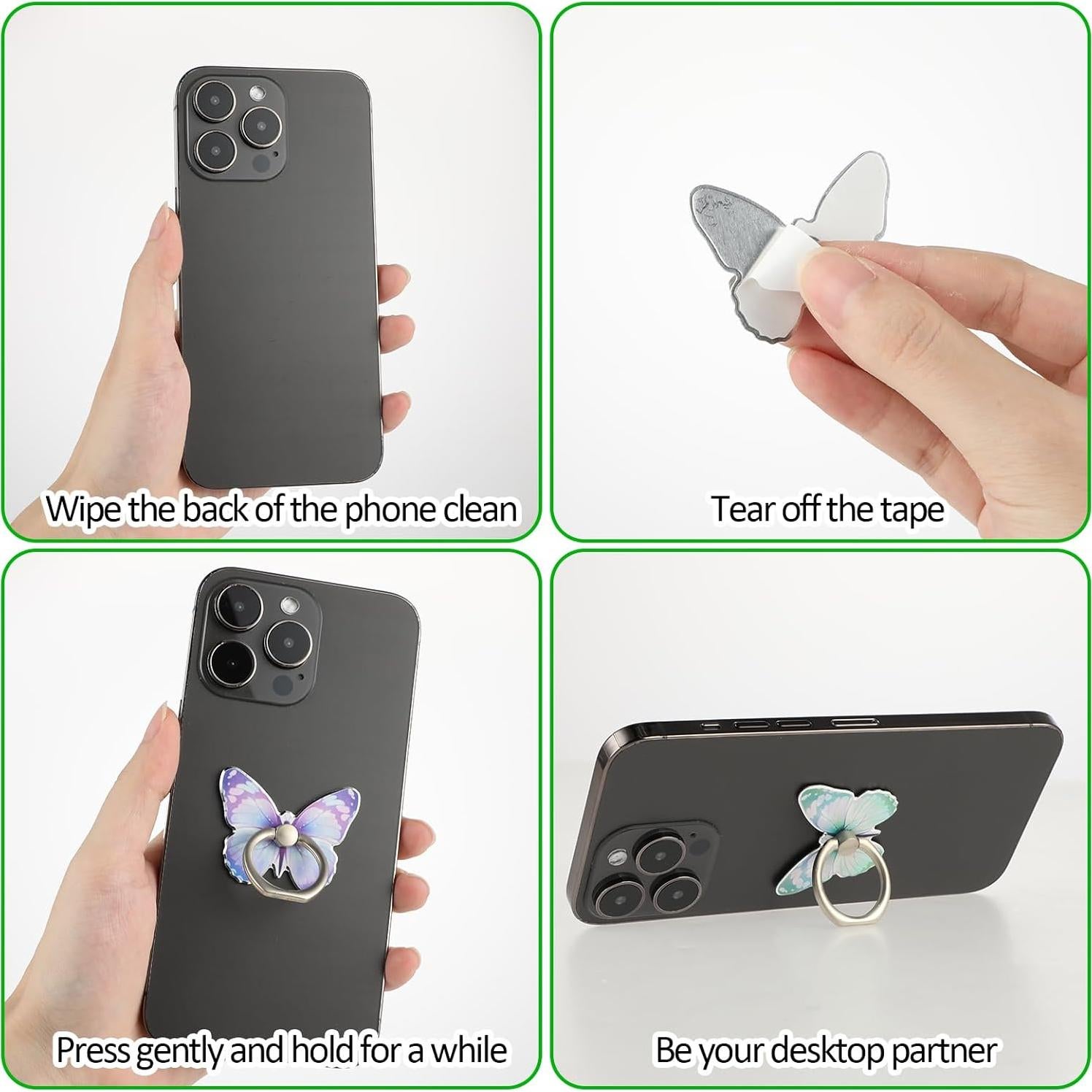 Soporte de Anillo para Teléfono Mariposa Ymapinc 4 Pcs 360°