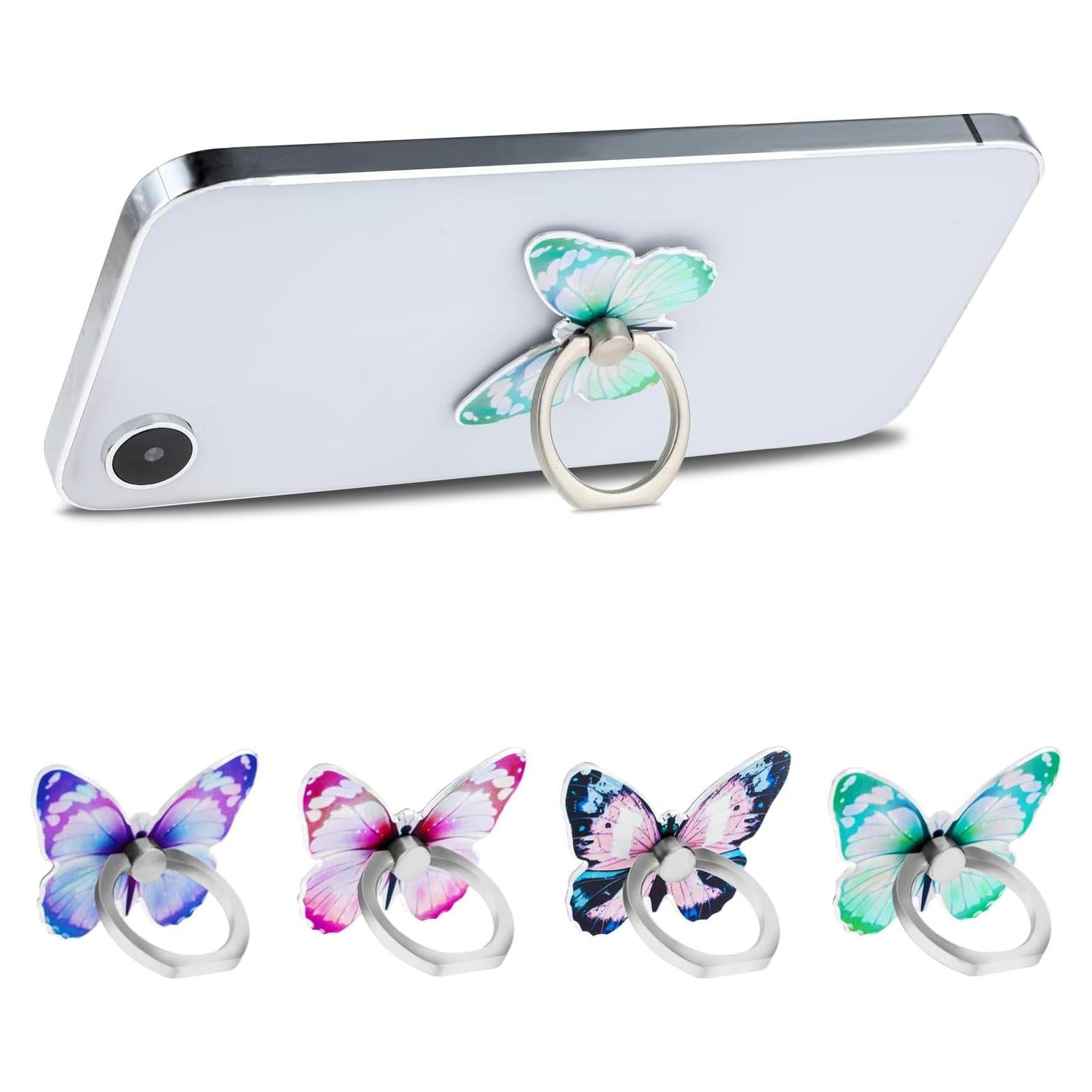 Soporte para teléfono celular WLLHYF mariposa 4 PCS 360°