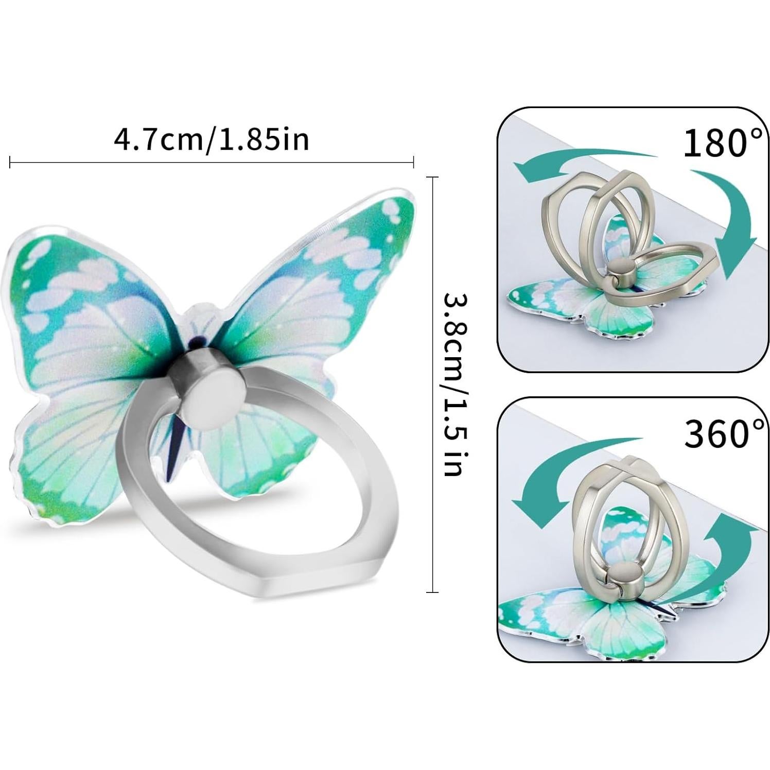 Soporte para teléfono celular WLLHYF mariposa 4 PCS 360°