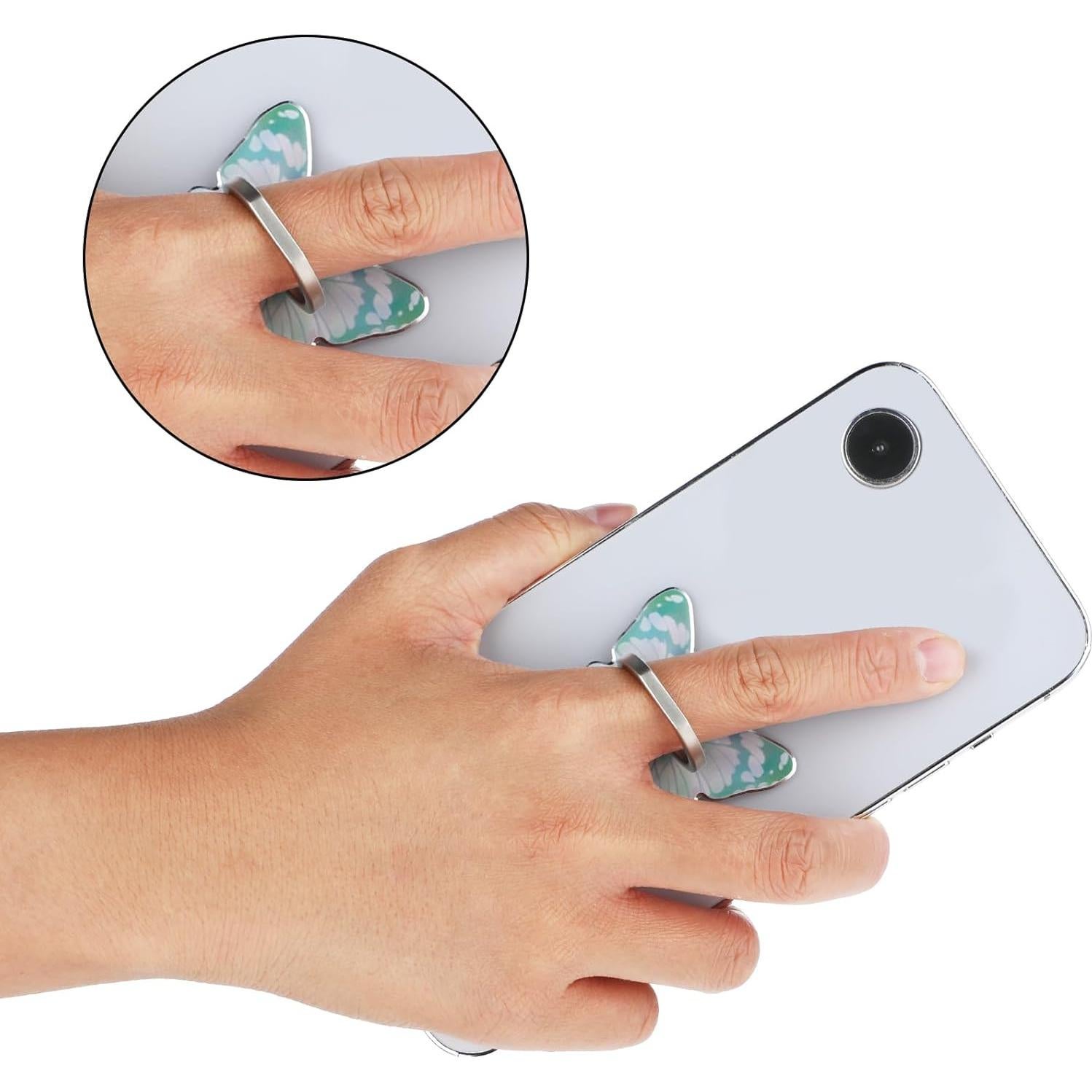 Soporte para teléfono celular WLLHYF mariposa 4 PCS 360°