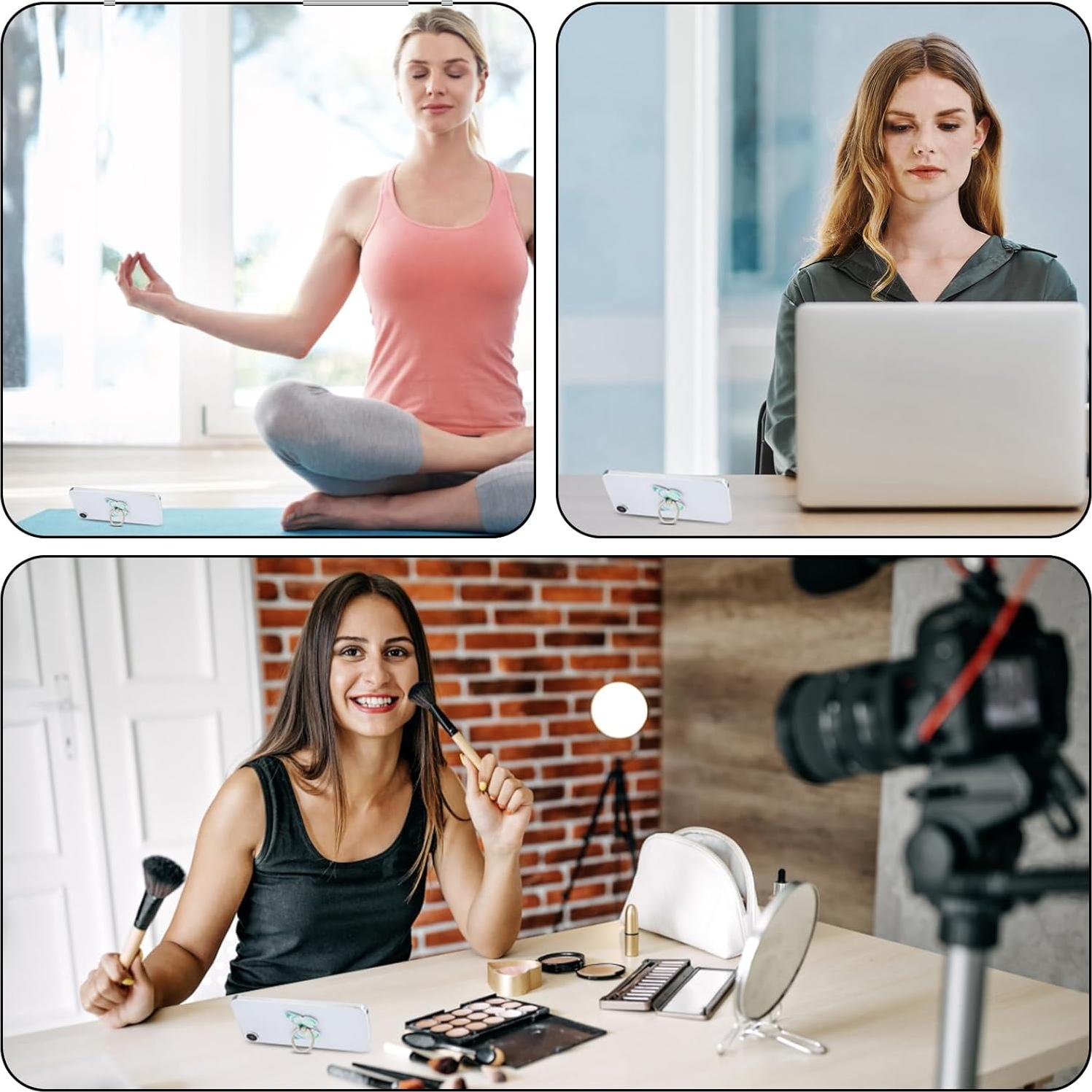 Soporte para teléfono celular WLLHYF mariposa 4 PCS 360°