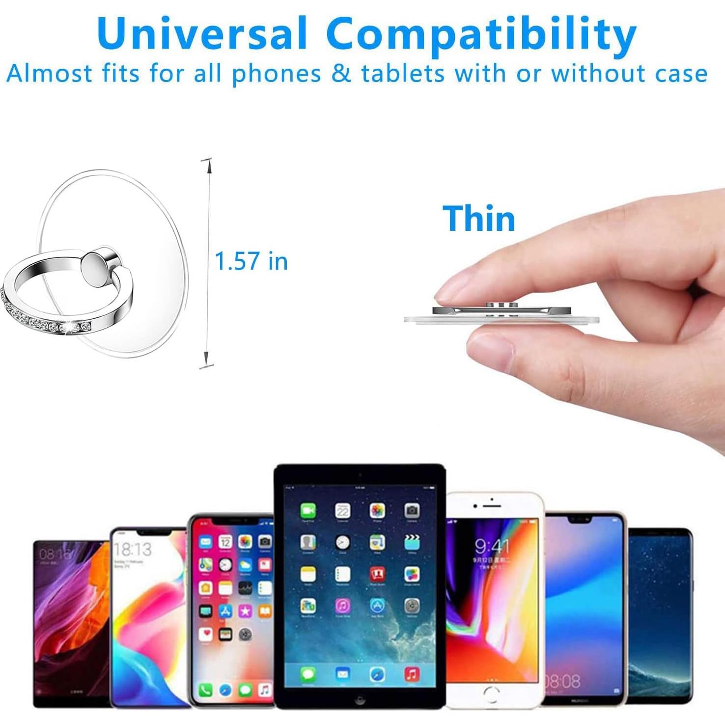 Soporte para Anillo de Teléfono Móvil Marrain 2 Piezas Plata