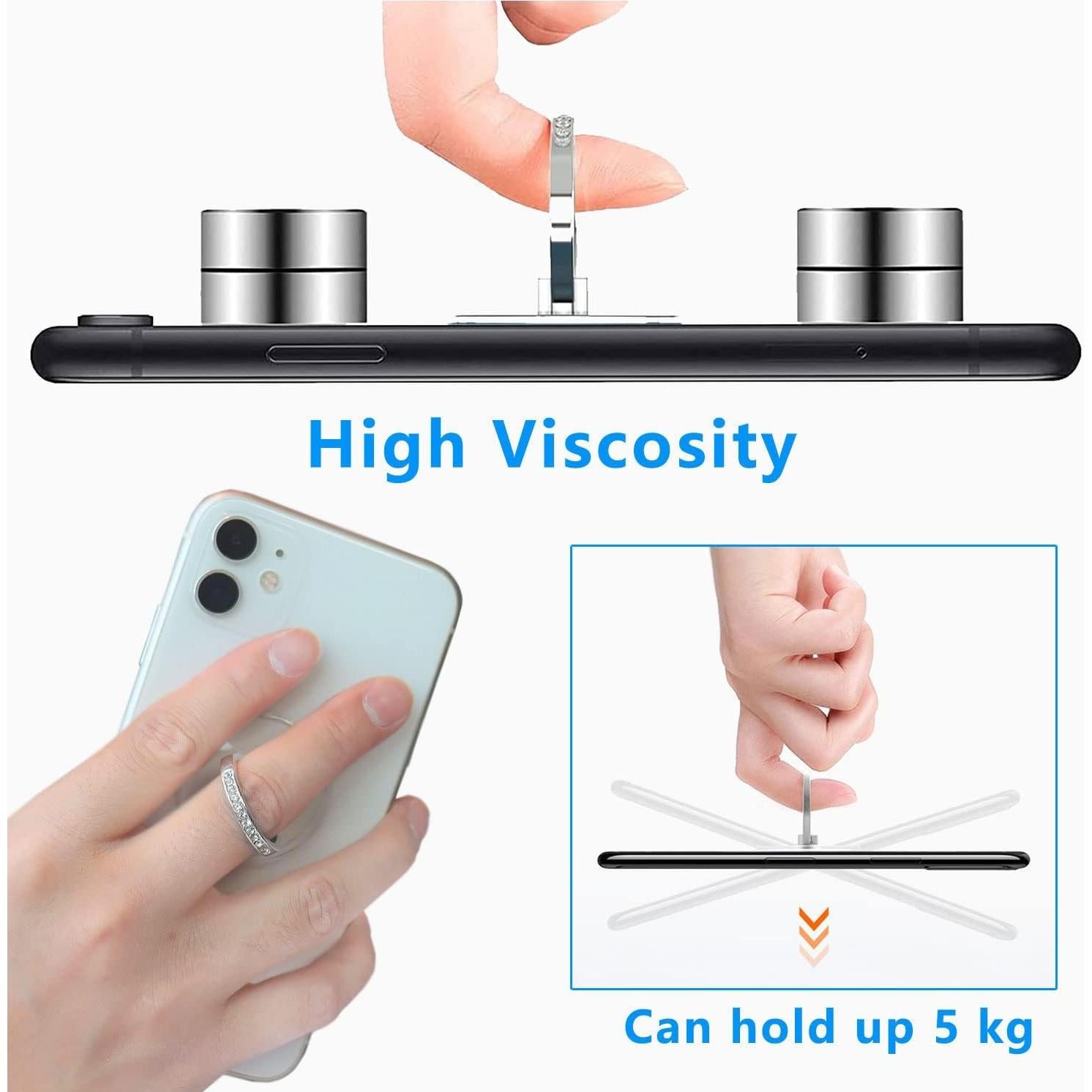 Soporte para Anillo de Teléfono Móvil Marrain 2 Piezas Plata