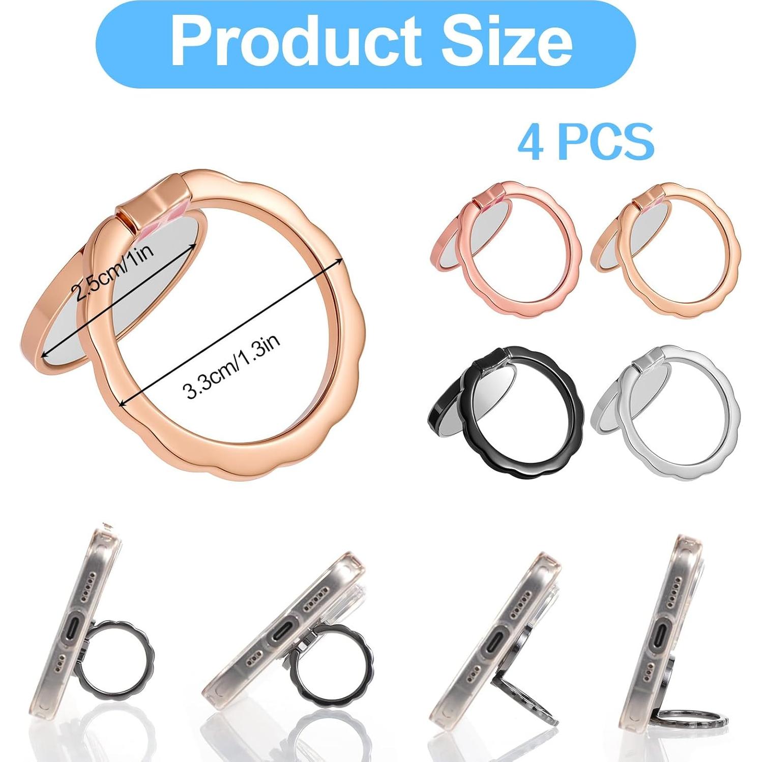 Soporte de agarre para teléfono celular Aiyorse 4 piezas con espejo