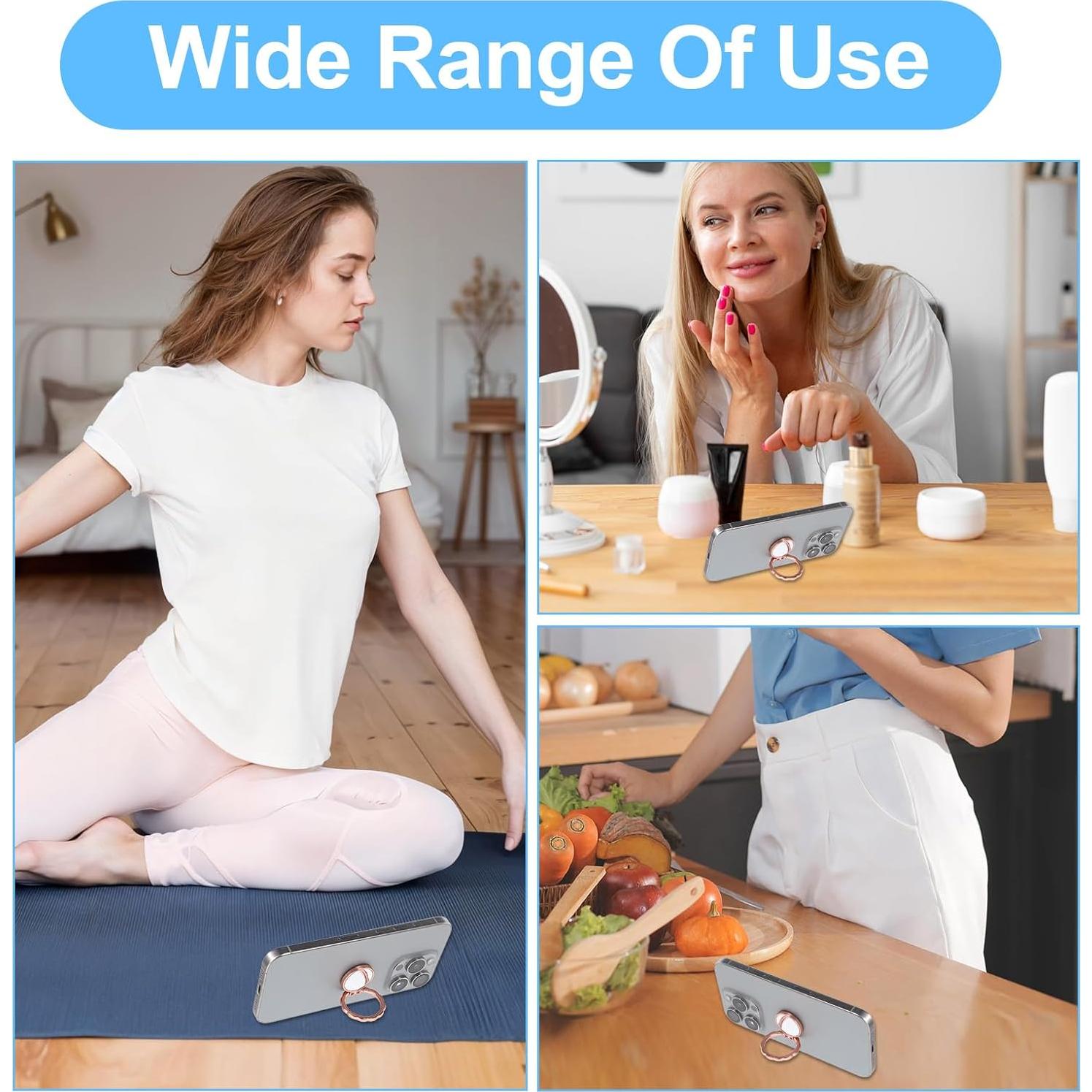 Soporte de agarre para teléfono celular Aiyorse 4 piezas con espejo