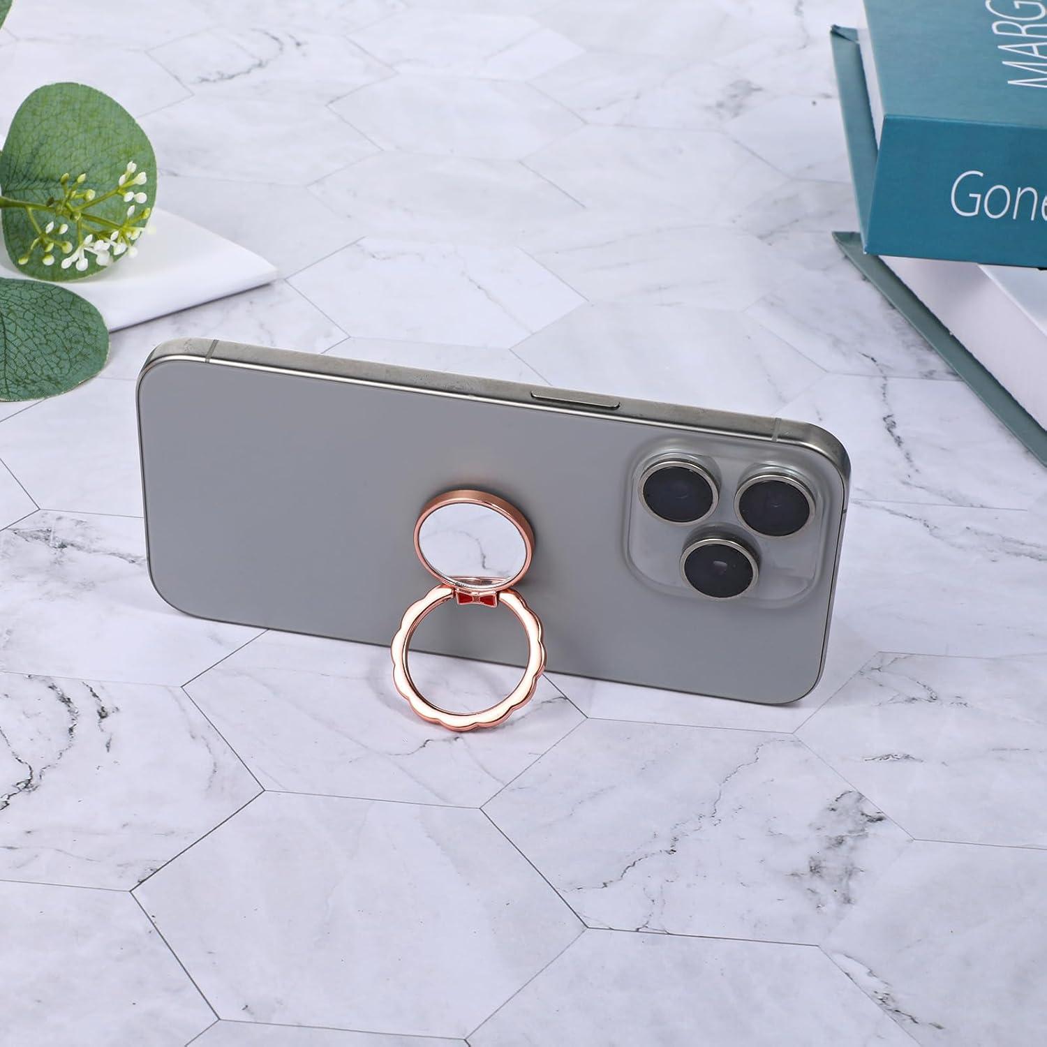 Soporte de agarre para teléfono celular Aiyorse 4 piezas con espejo