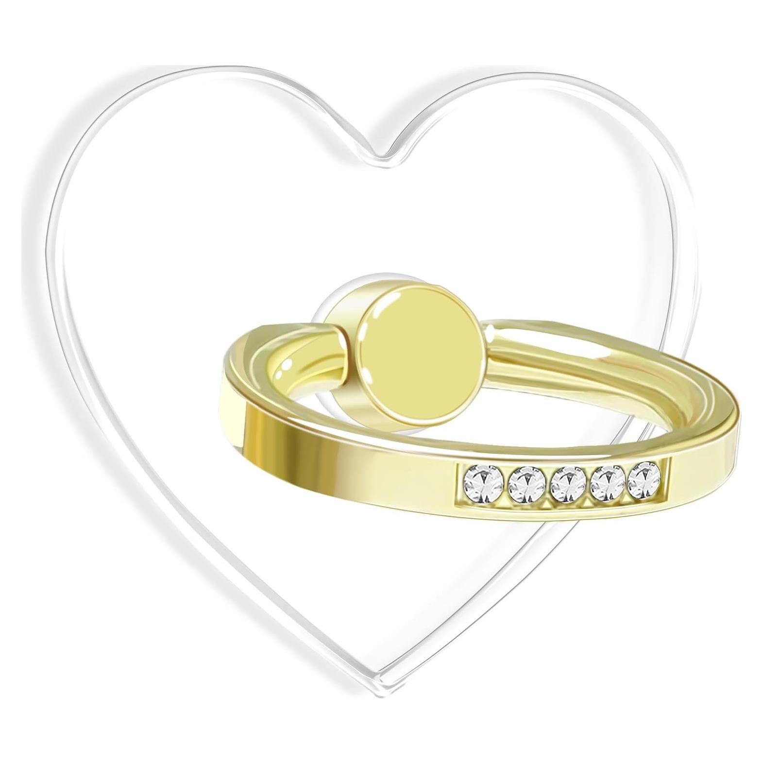 Soporte de Anillo Transparente TACOMEGE para Smartphones Oro-Cristal